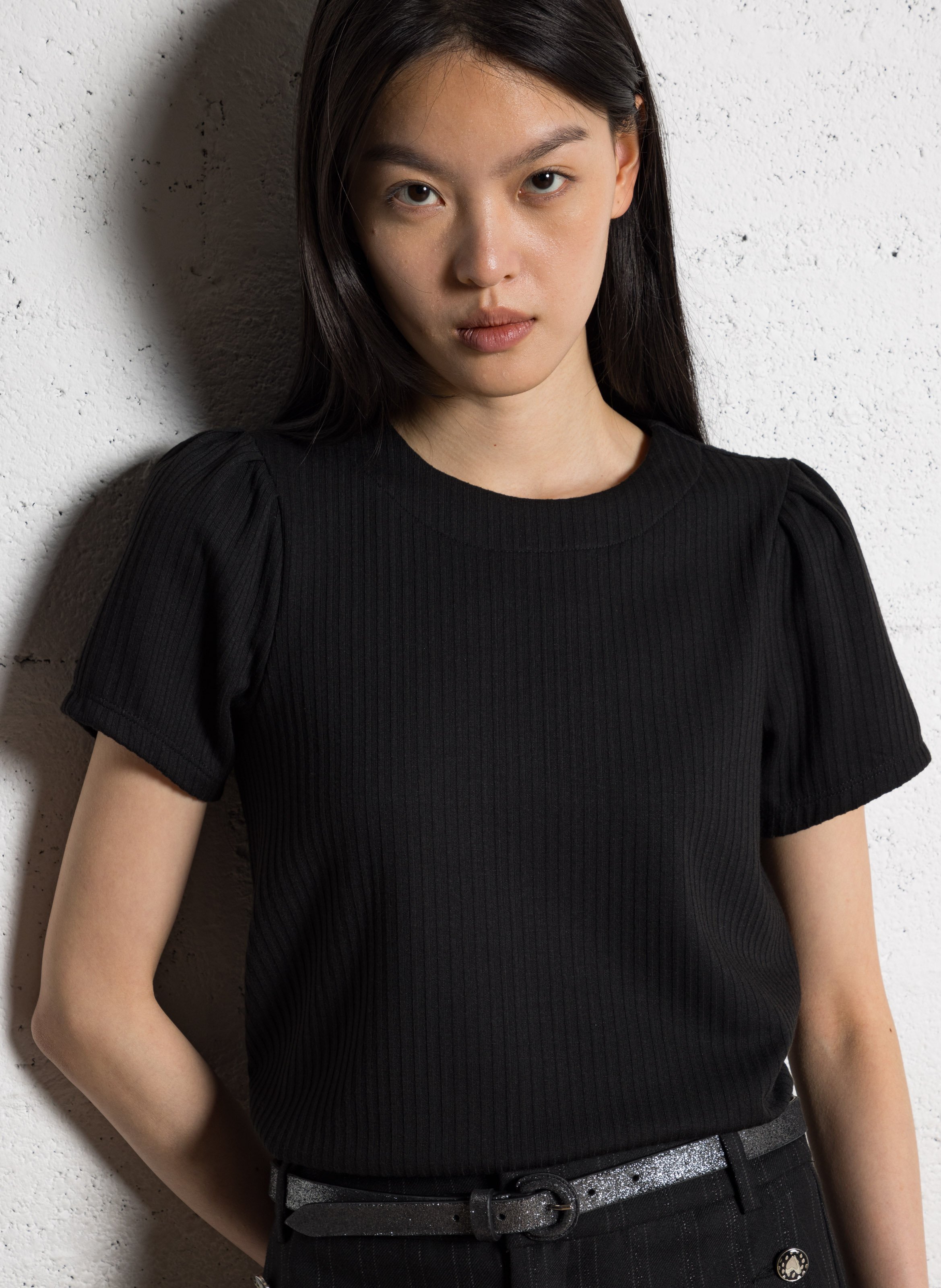 Printed viscose top I CODE Black