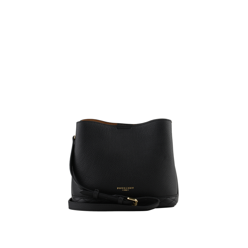 Satchel - cowhide leather POURCHET Black