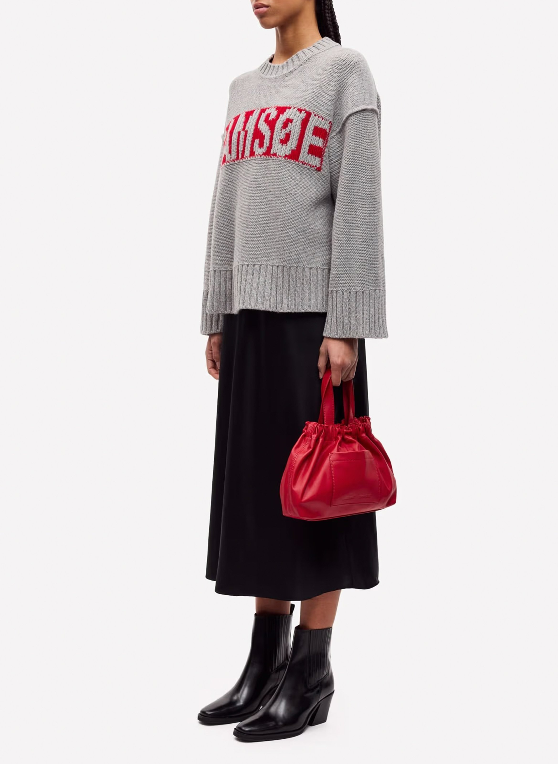 Gerade geschnittener Pullover aus Wollmix SAMSOE SAMSOE Silber