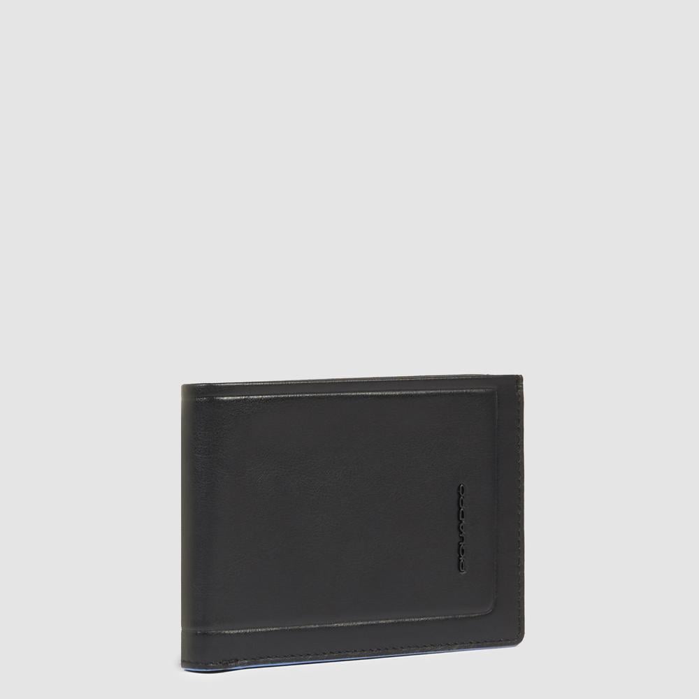 Men's leather wallet with coin pocket and RFID protection PIQUADRO Black