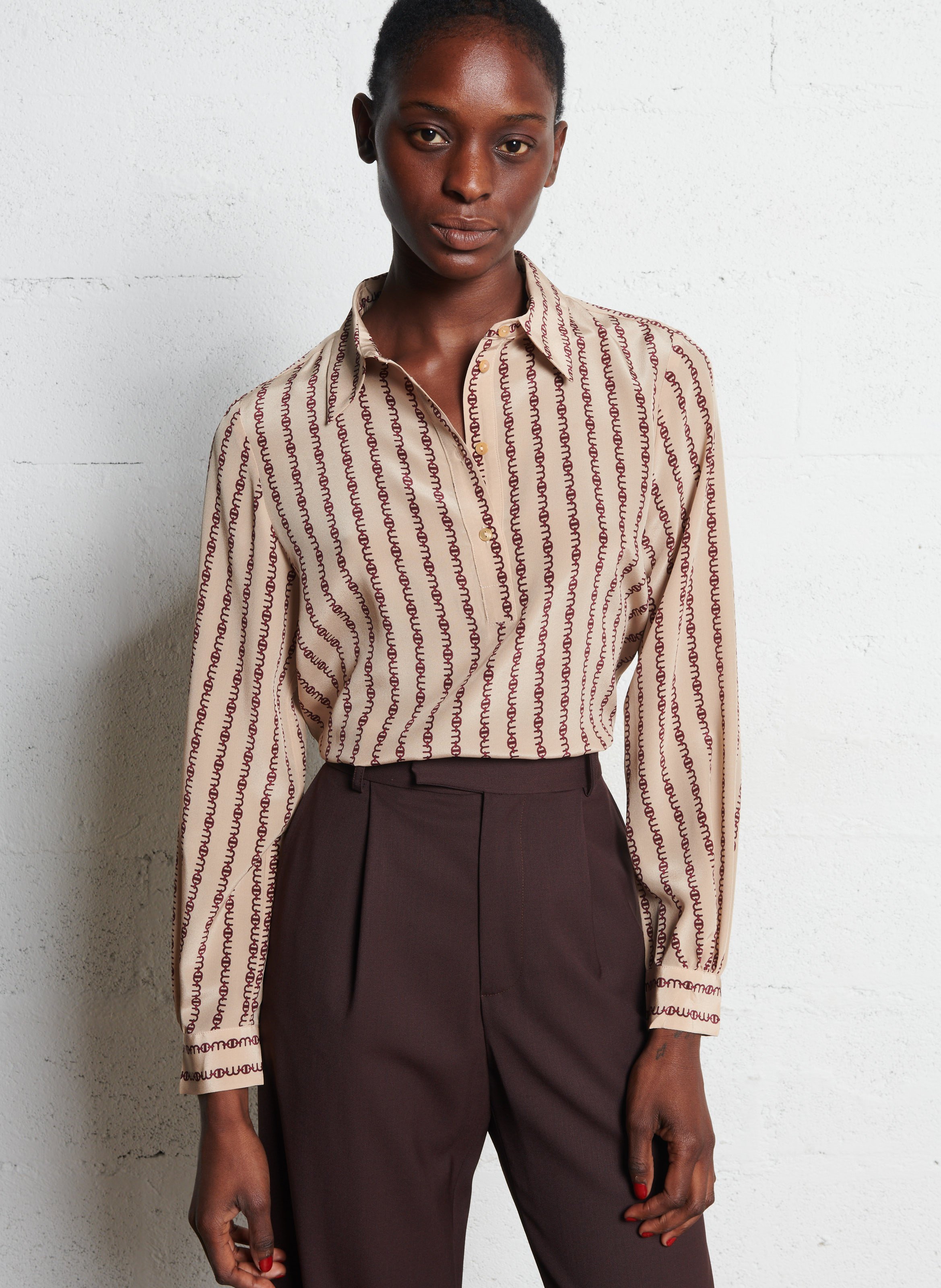 Chemise col classique en soir MOMONI Beige