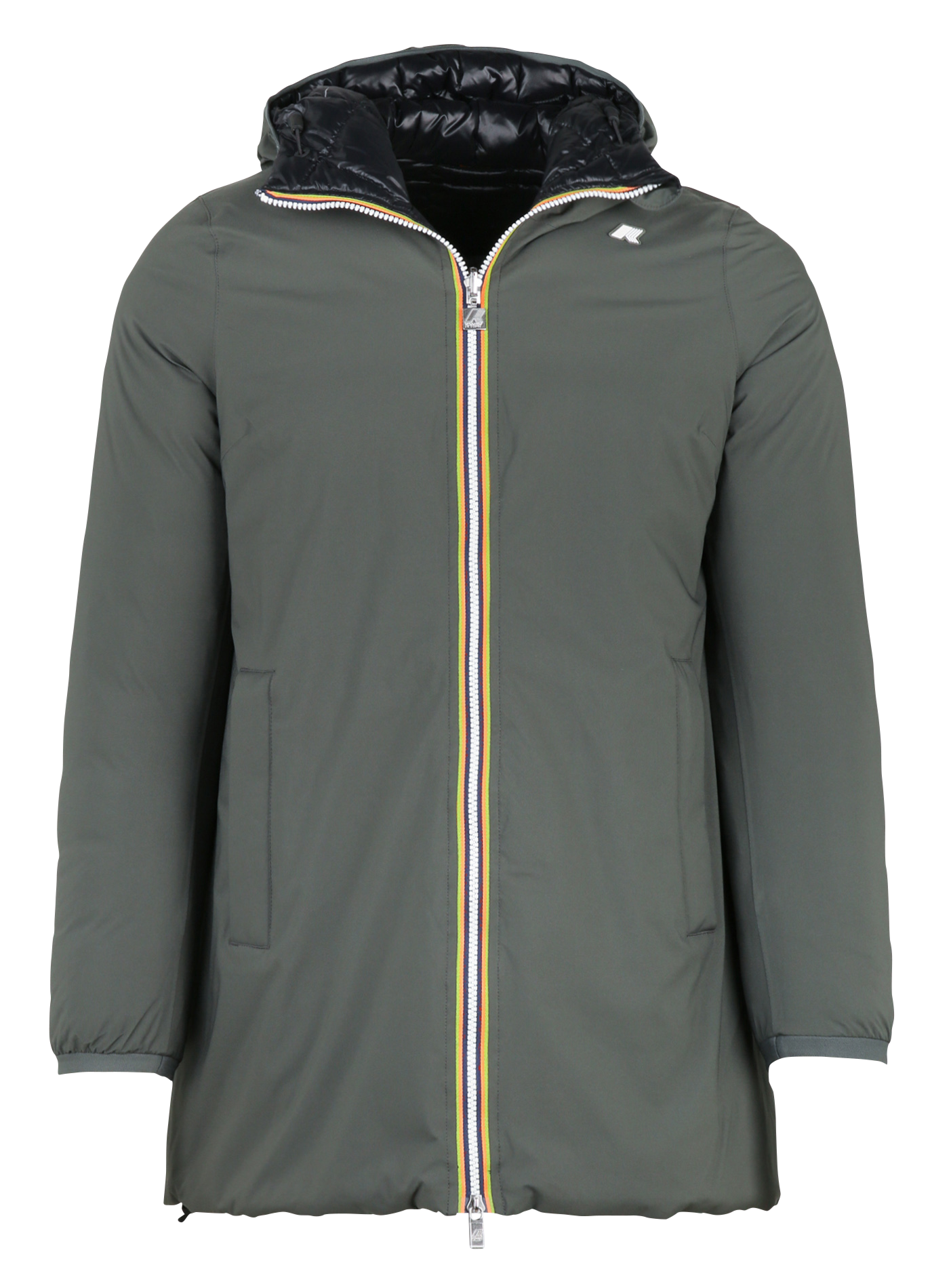Gerade geschnittener Regenmantel mit Stehkragen K-WAY Grun