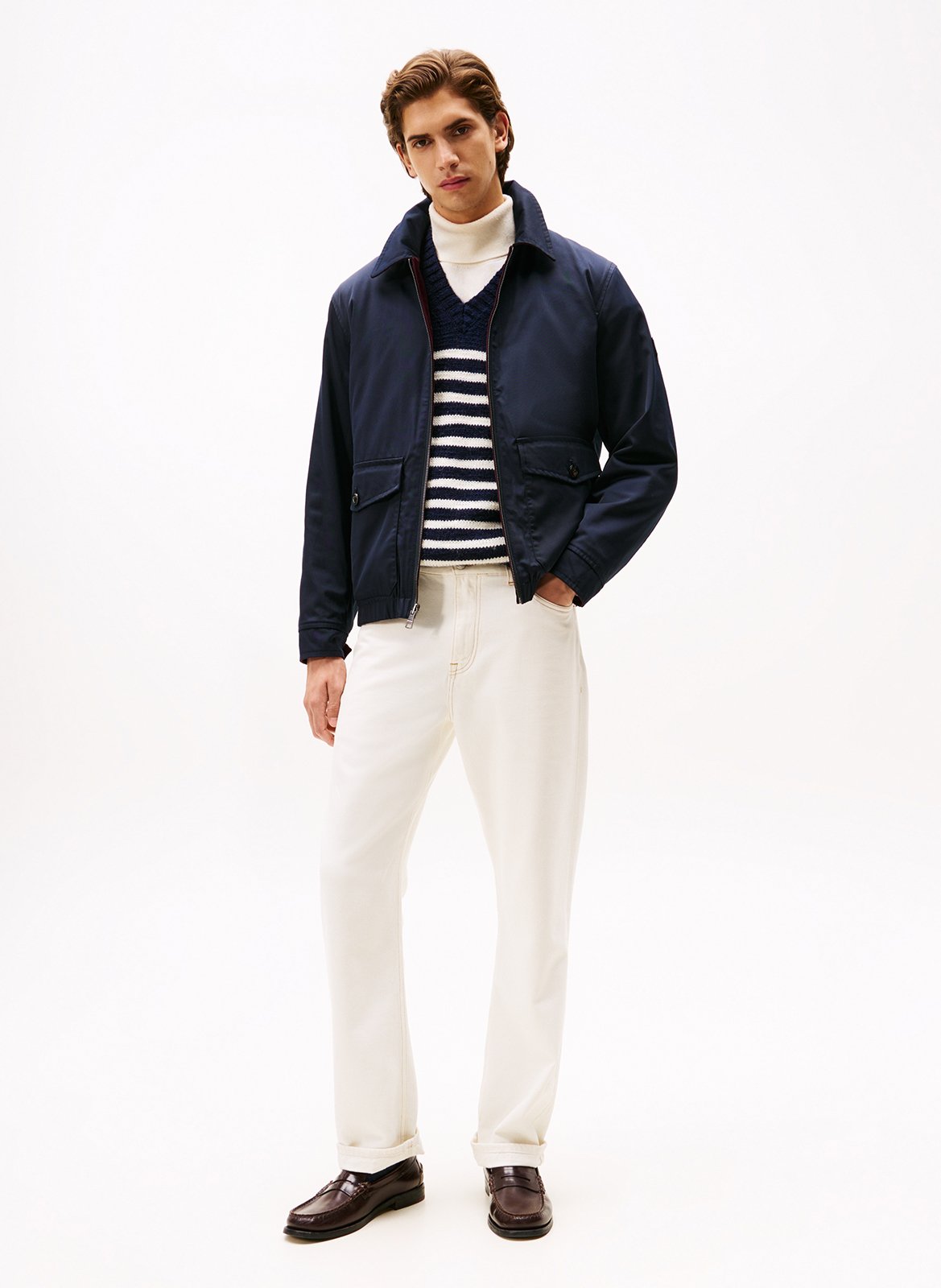 Gerade geschnittene Baumwolljacke mit klassischem Kragen TOMMY HILFIGER Pflaume