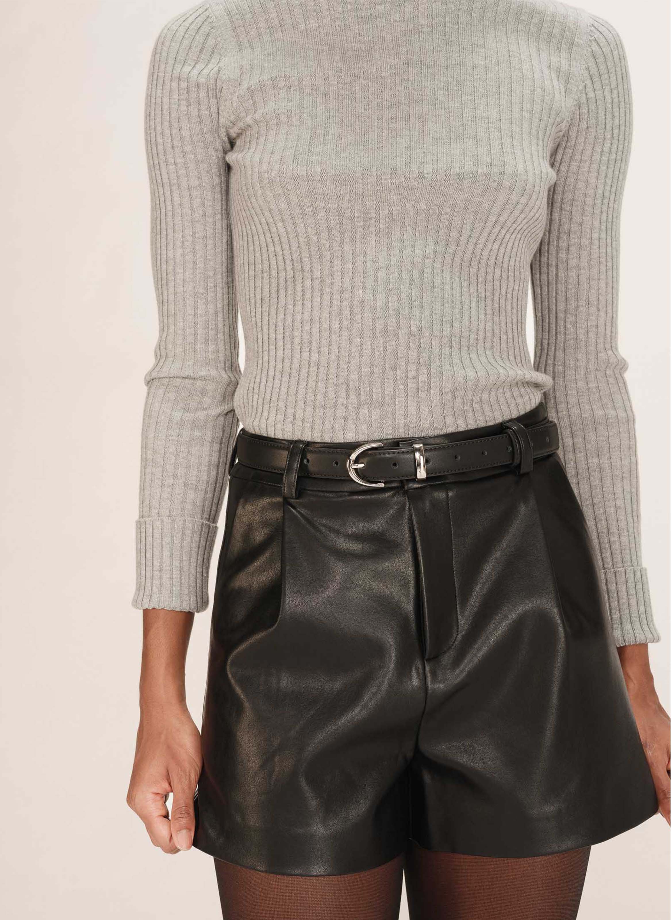 Short droit effet cuir GRACE ET MILA