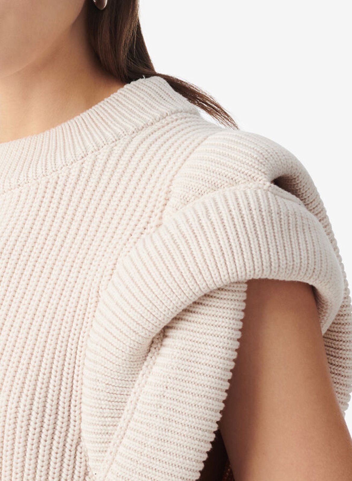 Pull sans manches maille côtes IRO Beige