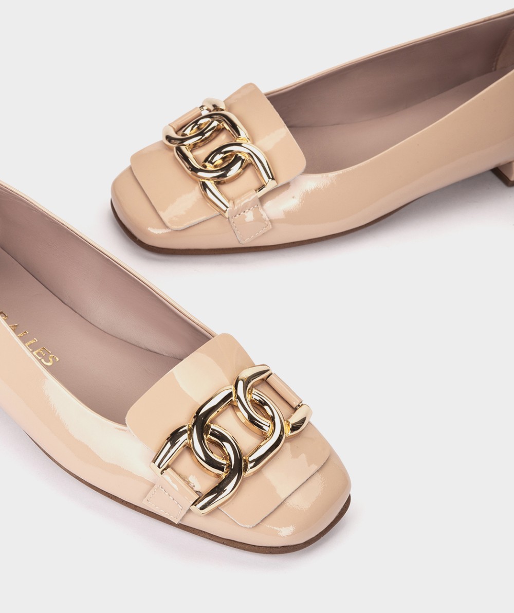 Nude patent leather ballet flats PEDRO MIRALLES Pink