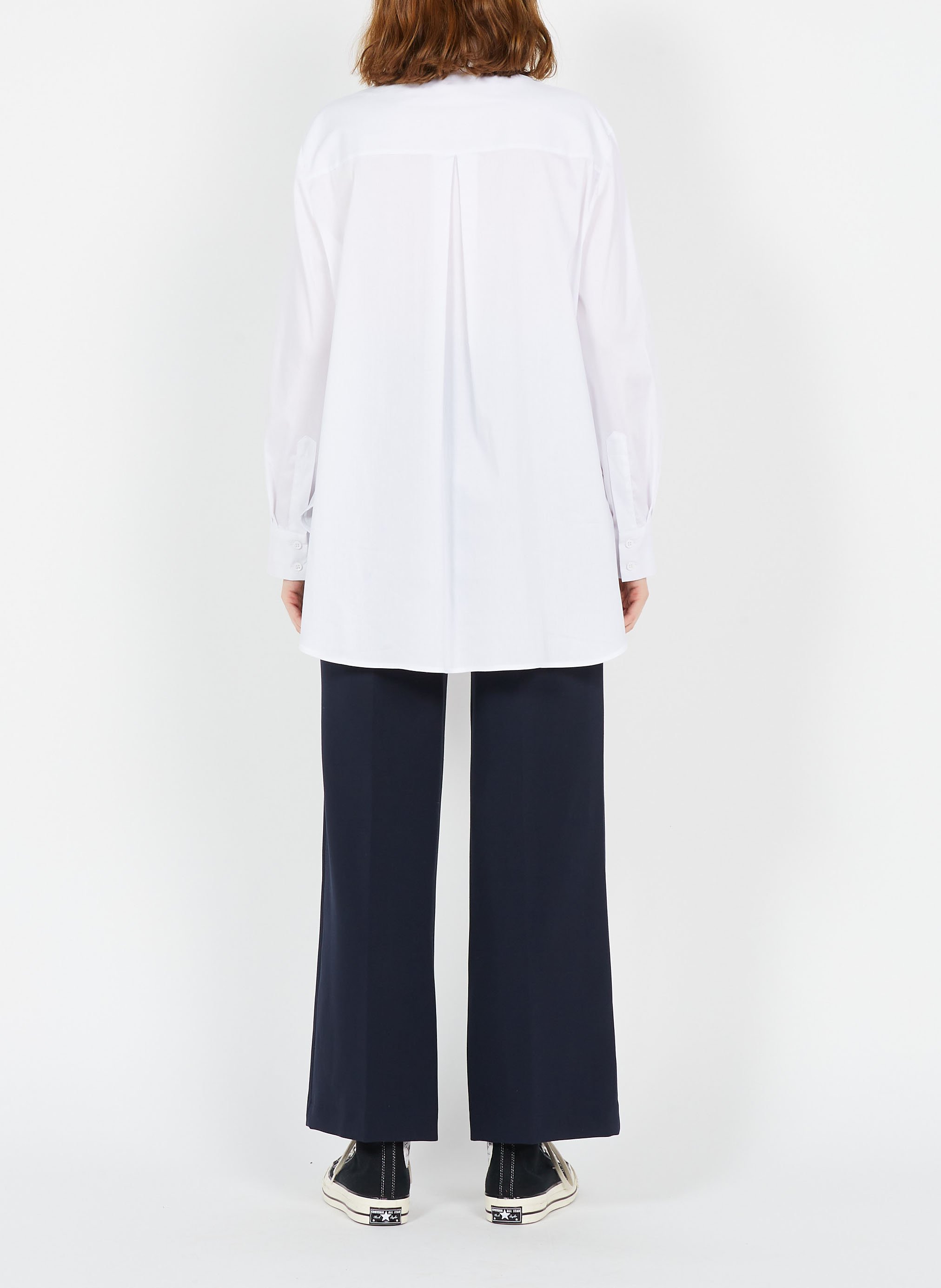 Cotton-blend shirt with classic collar IMPERIAL White