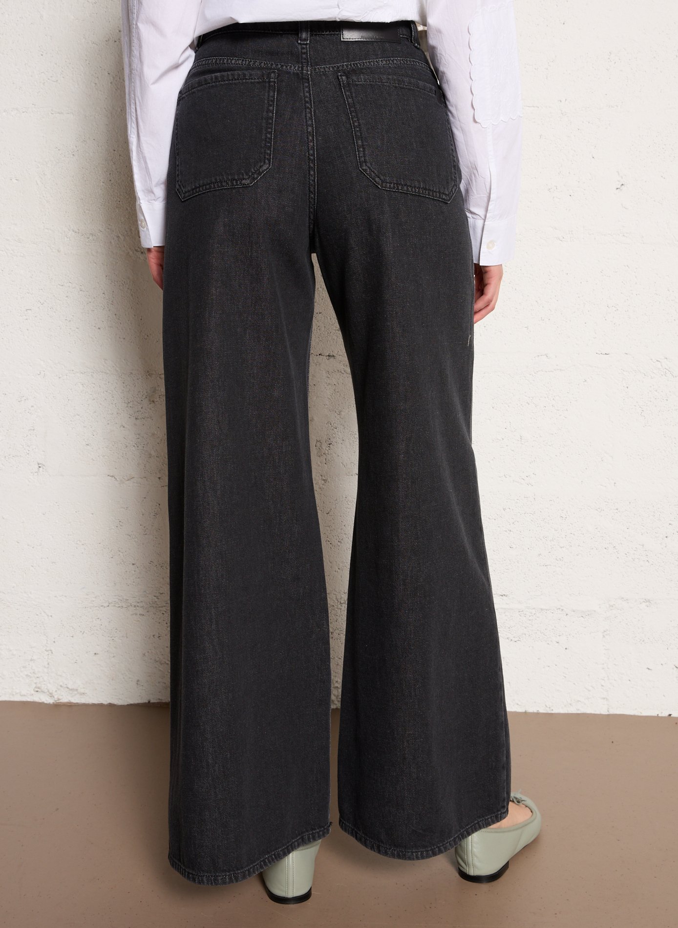 Wide-leg cotton jeans MAX MARA WEEK END Black