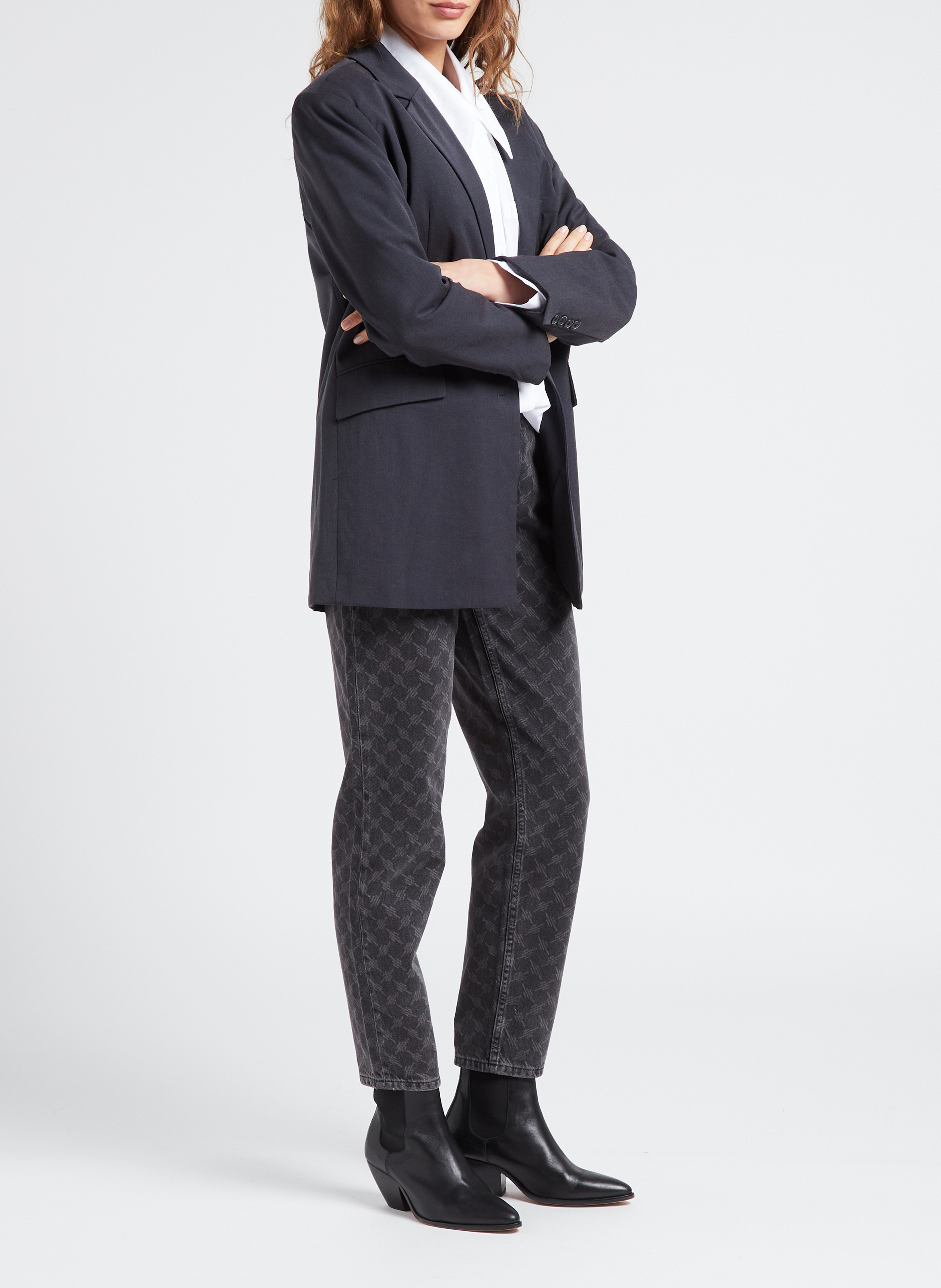 Recht jasje met reverskraag OBJECT Grijs