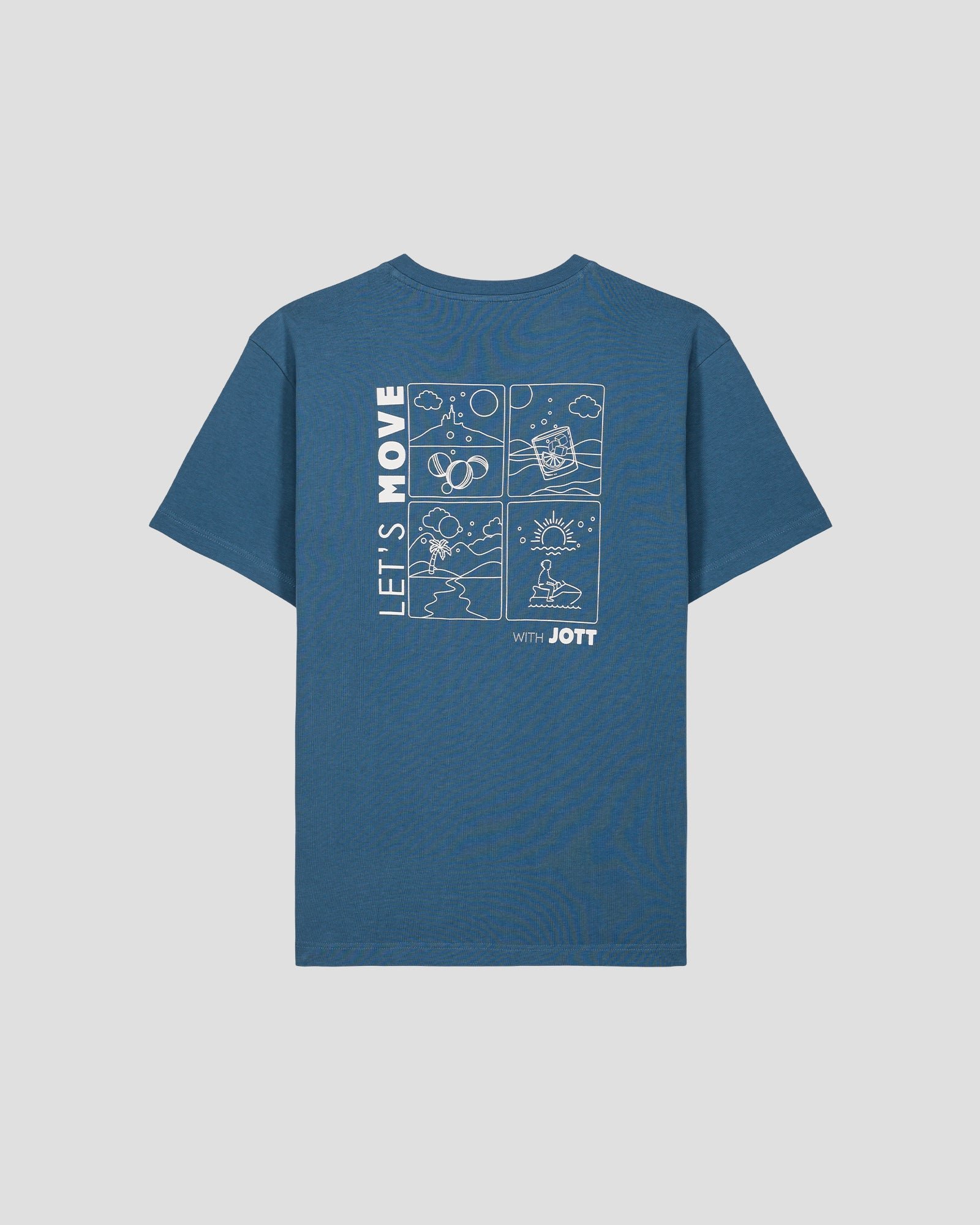 Round neck unisex printed kood t-shirt JOTT Blue