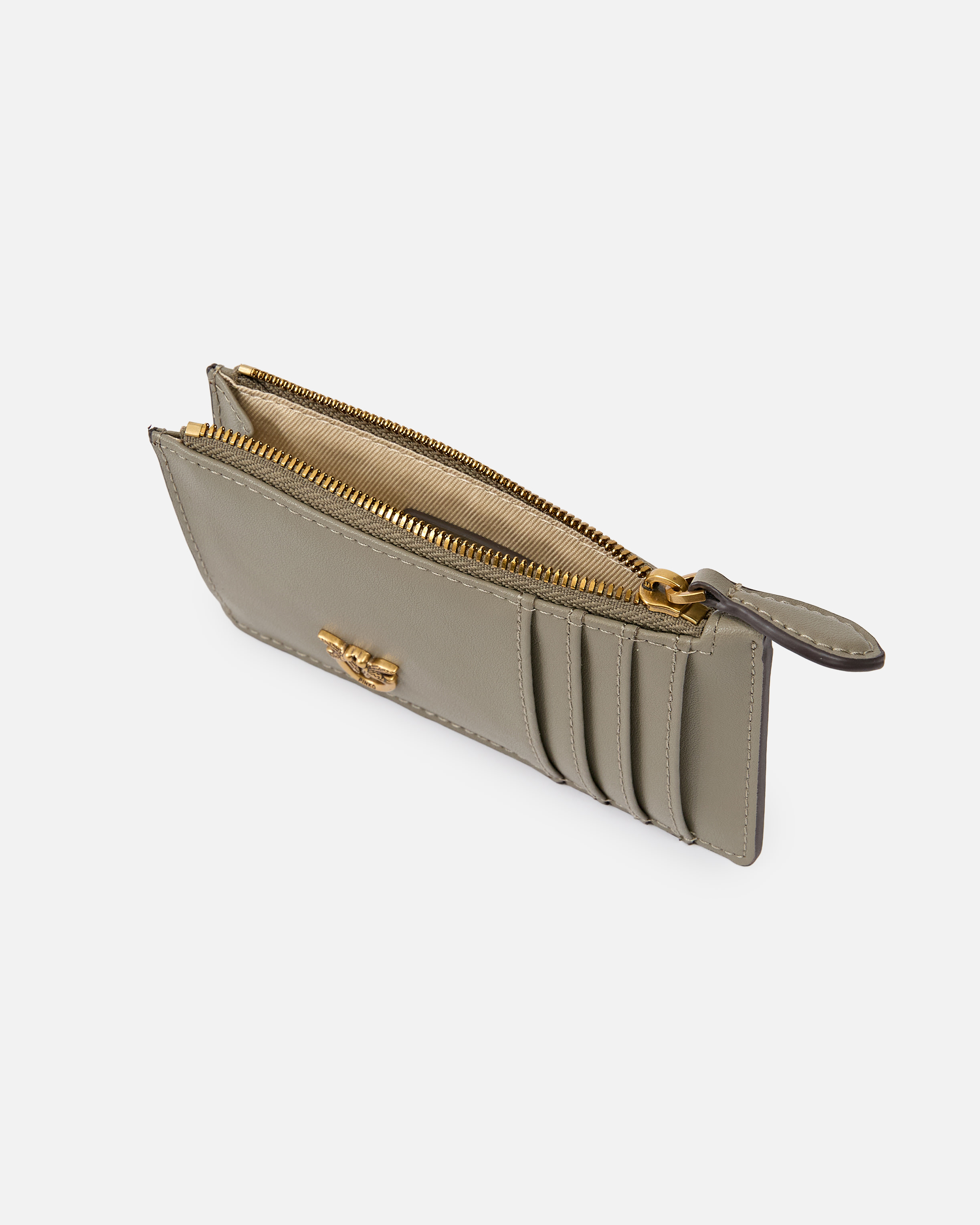 Zipped card holder PINKO Brown