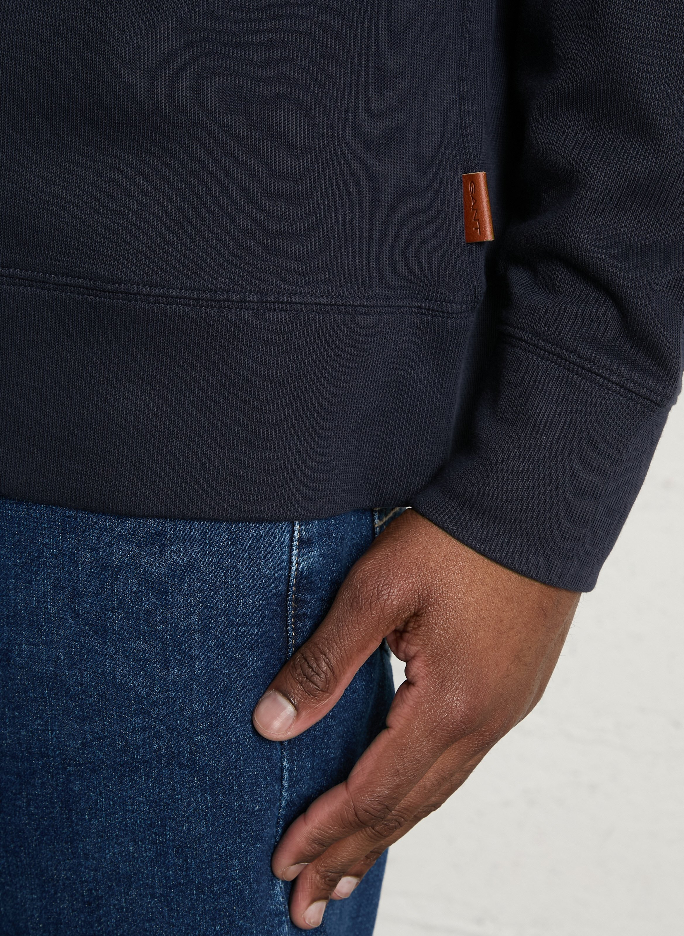 Pull droit col camionneur en coton GANT Bleu