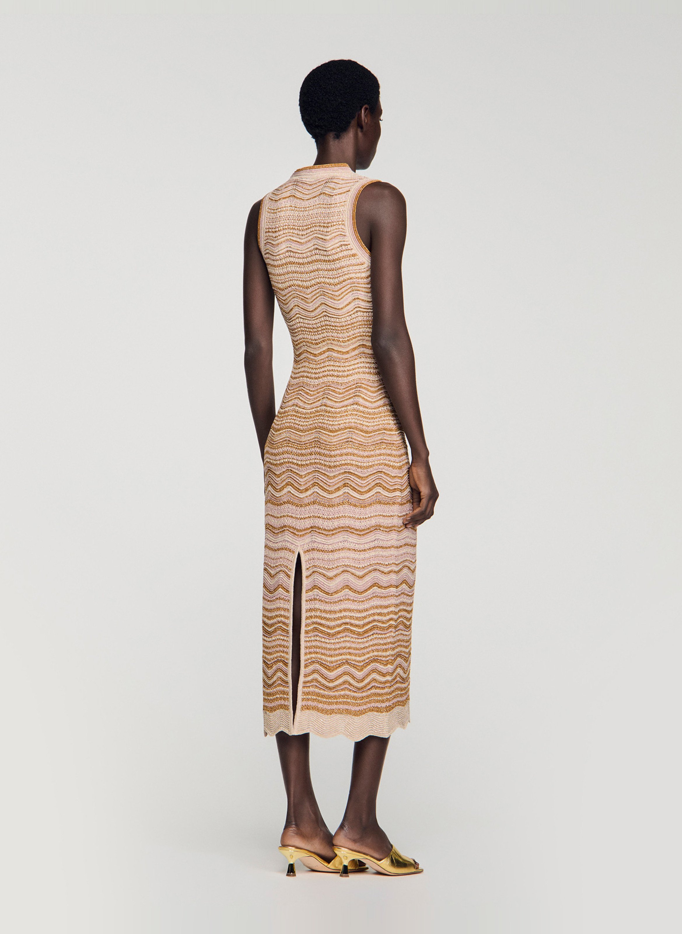 Midi-jurk zonder mouwen met aansluitende pasvorm SANDRO Bruin