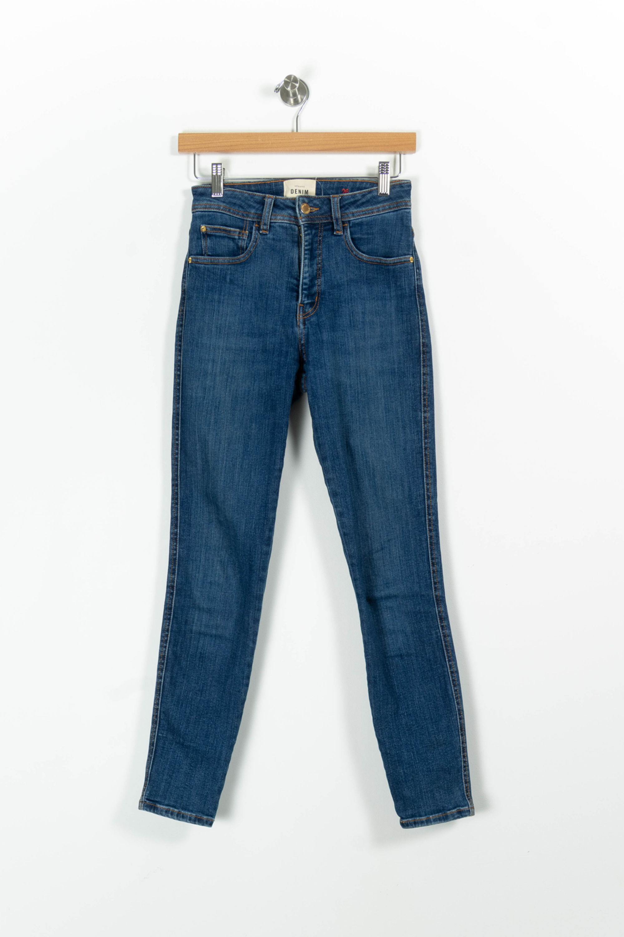 Cropped slim jeans with studs SEZANE - Seconde main Blue