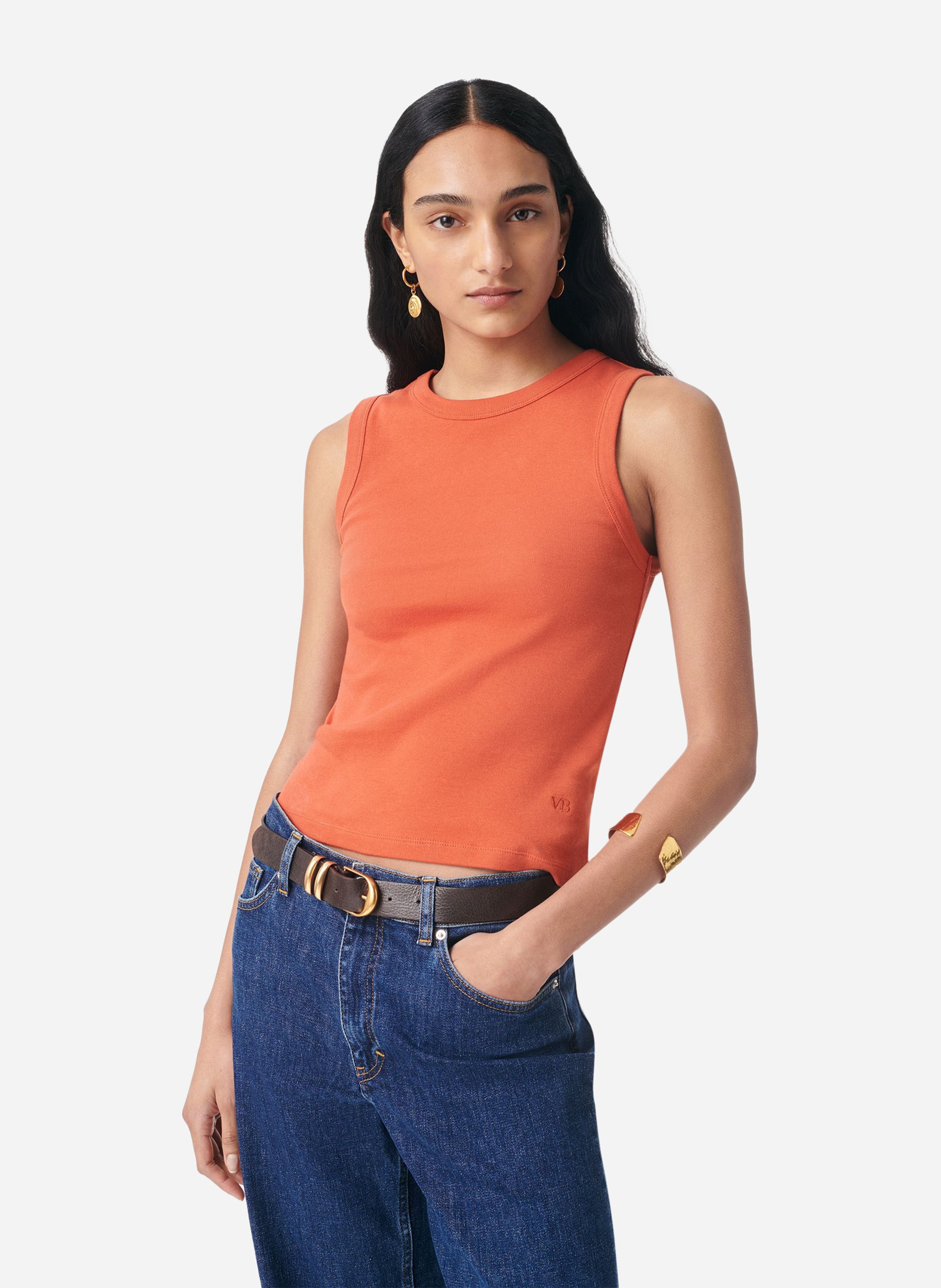 Débardeur col rond uni VANESSA BRUNO Orange