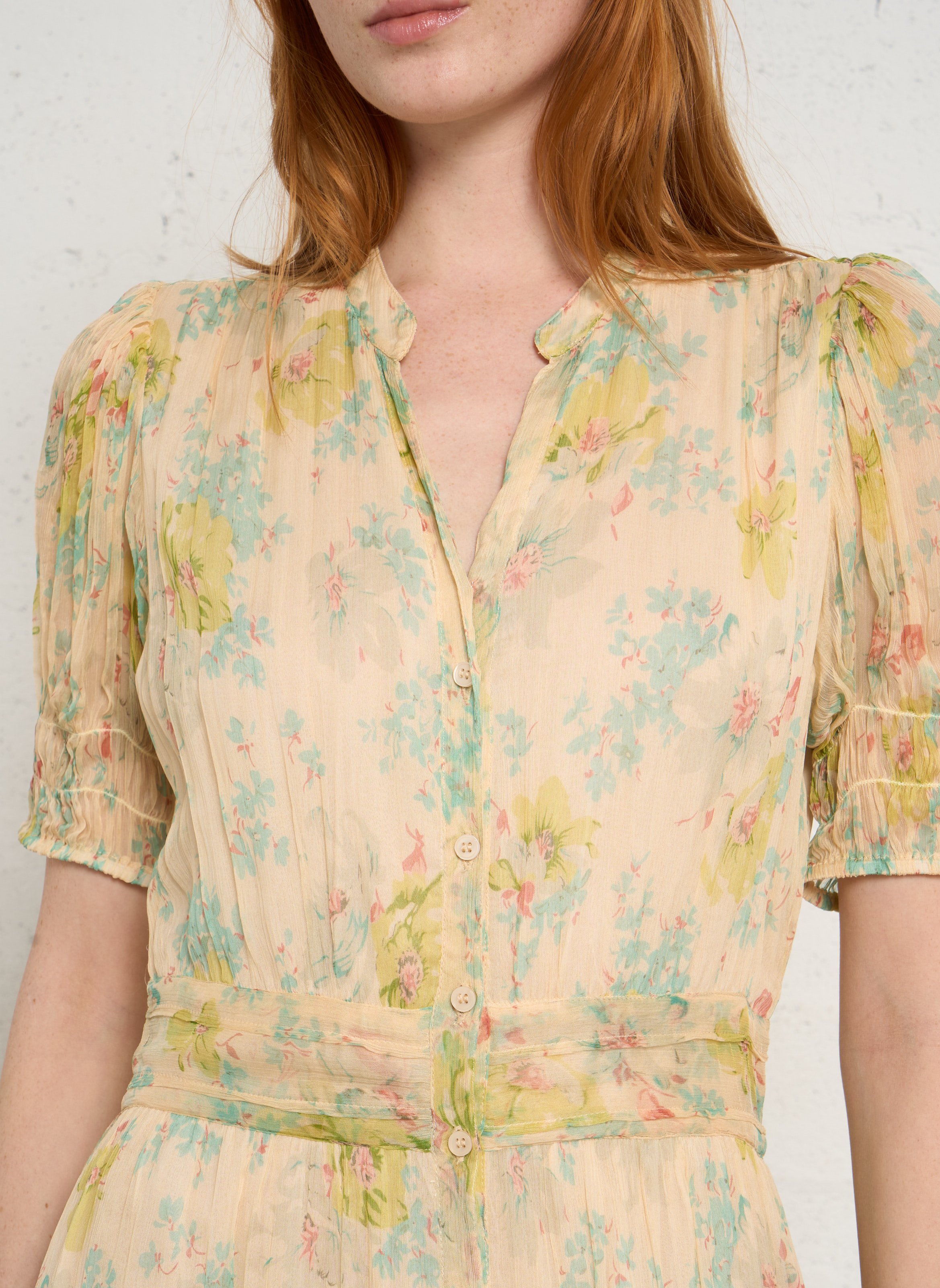 Ausgestelltes langes Kleid mit Print PETITE MENDIGOTE Mehrfarbig