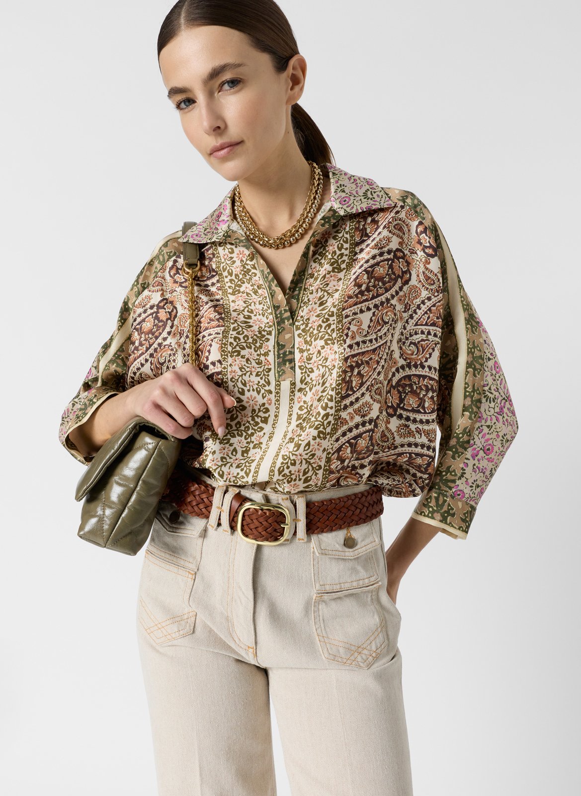 Silk classic-collar shirt GERARD DAREL Black