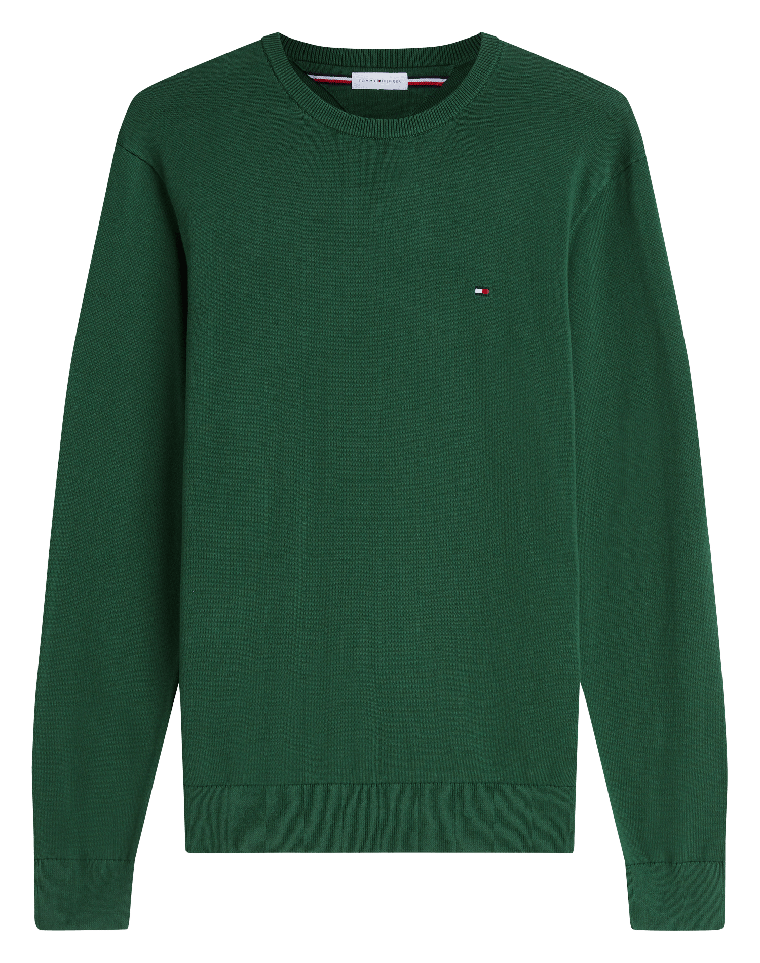 Katoenen tricottrui met ronde hals en fantasieprint TOMMY HILFIGER Groen