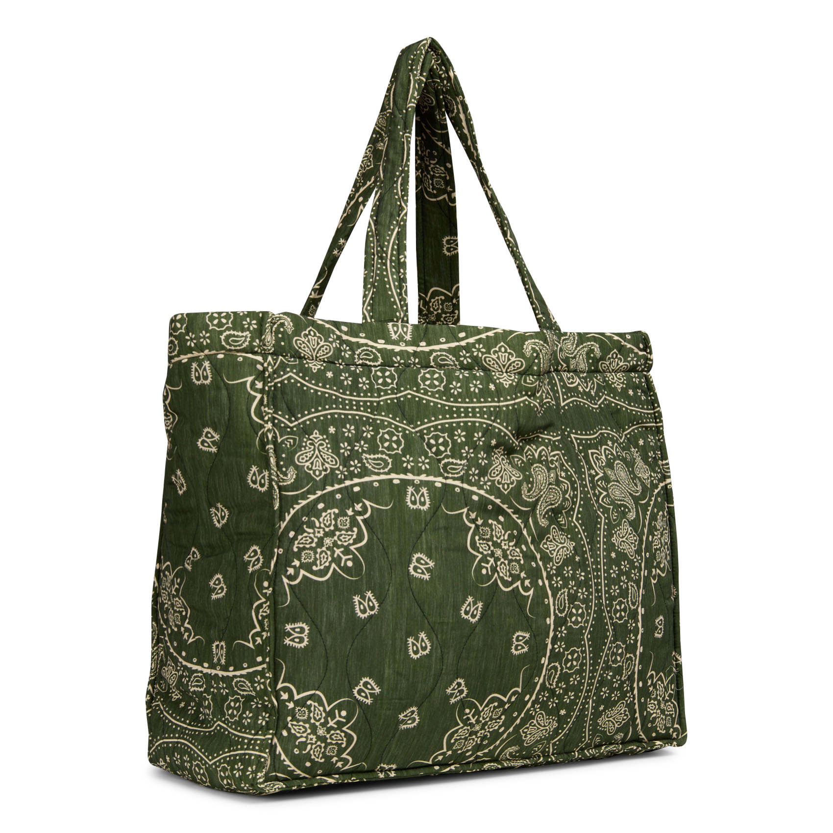 Bandana print tote bag AOKYANOS Khaki