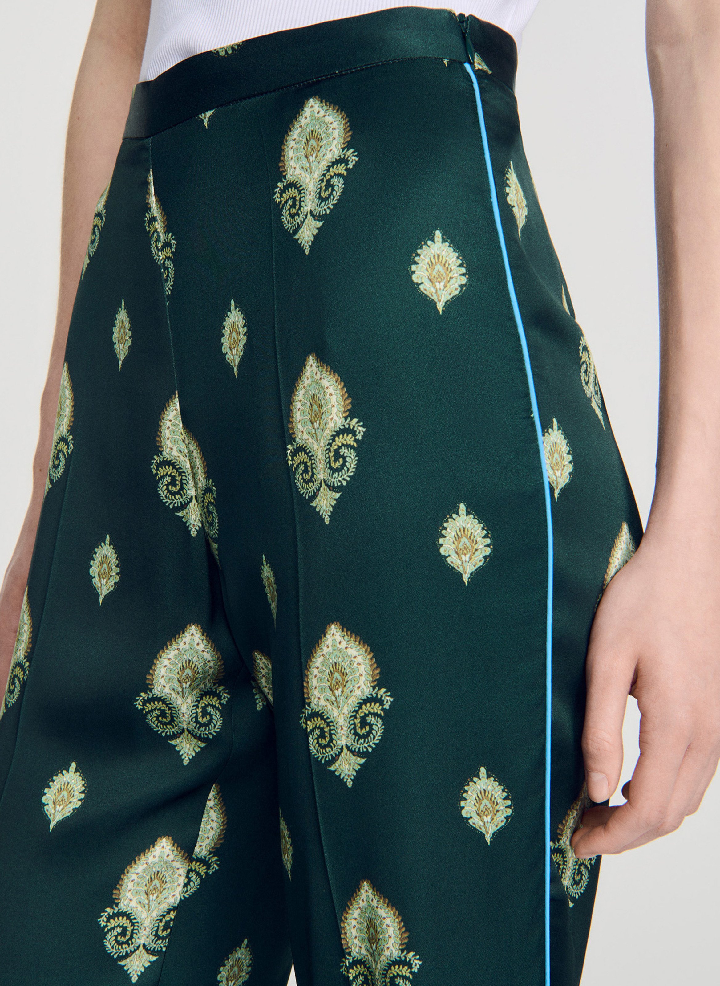 Pantalon flare imprimé SANDRO Vert