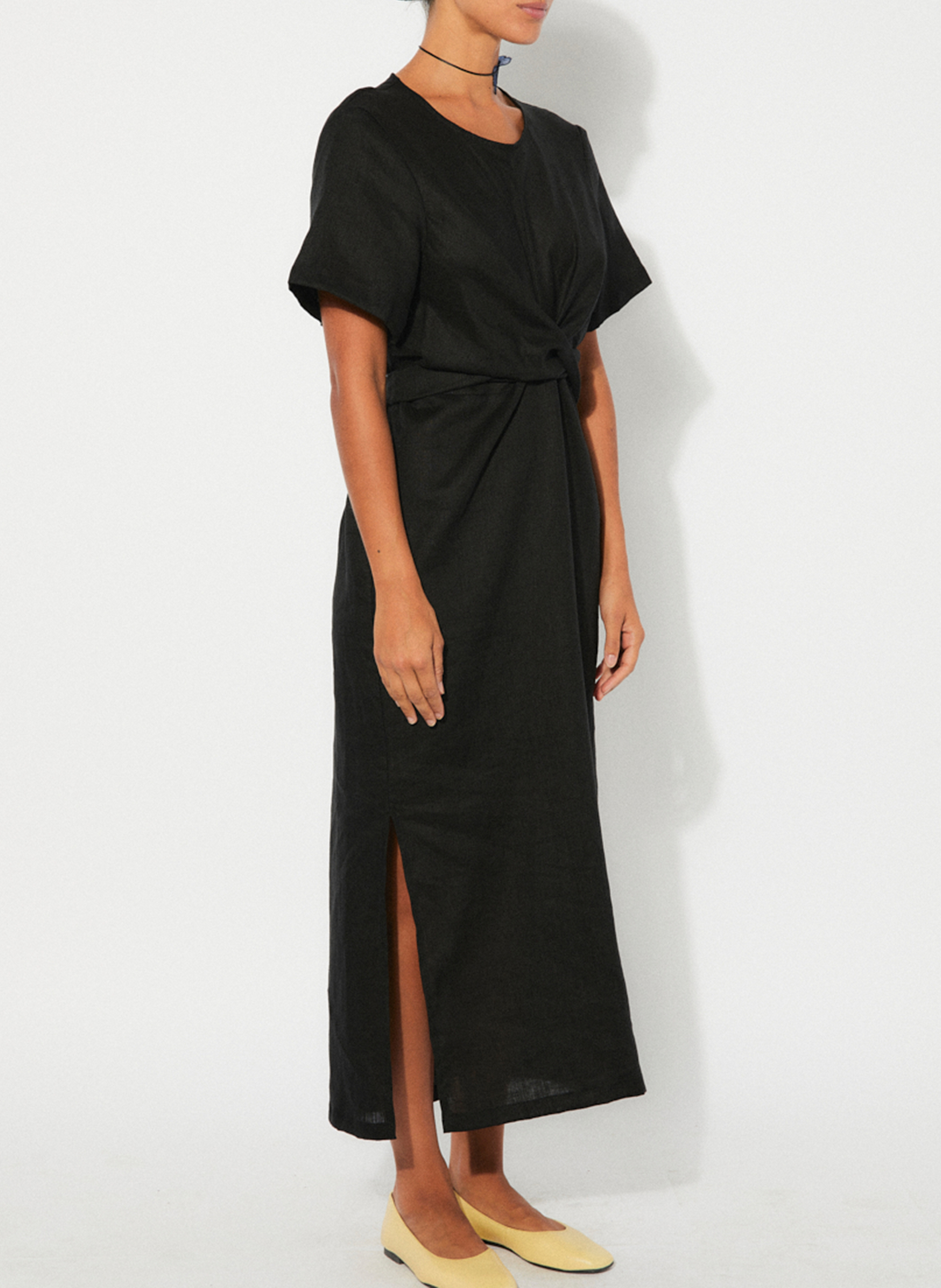 Robe longue en coton mélangé RITA ROW Noir