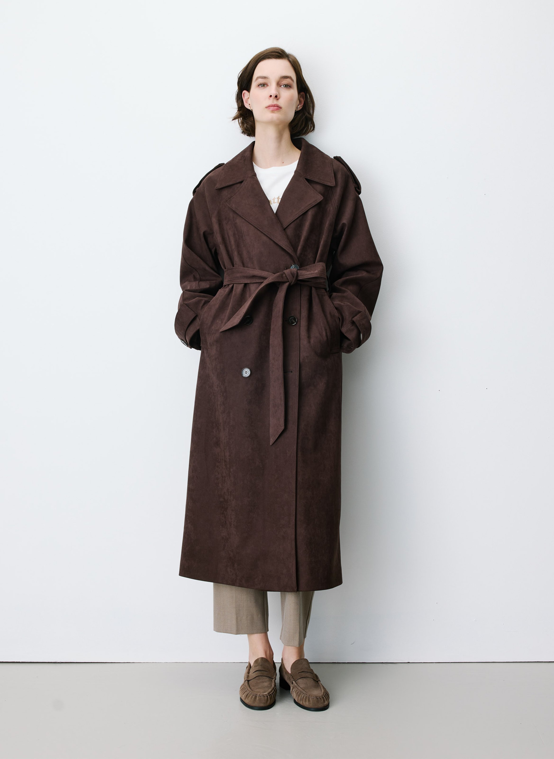 Straight belted trench GRACE ET MILA Brown