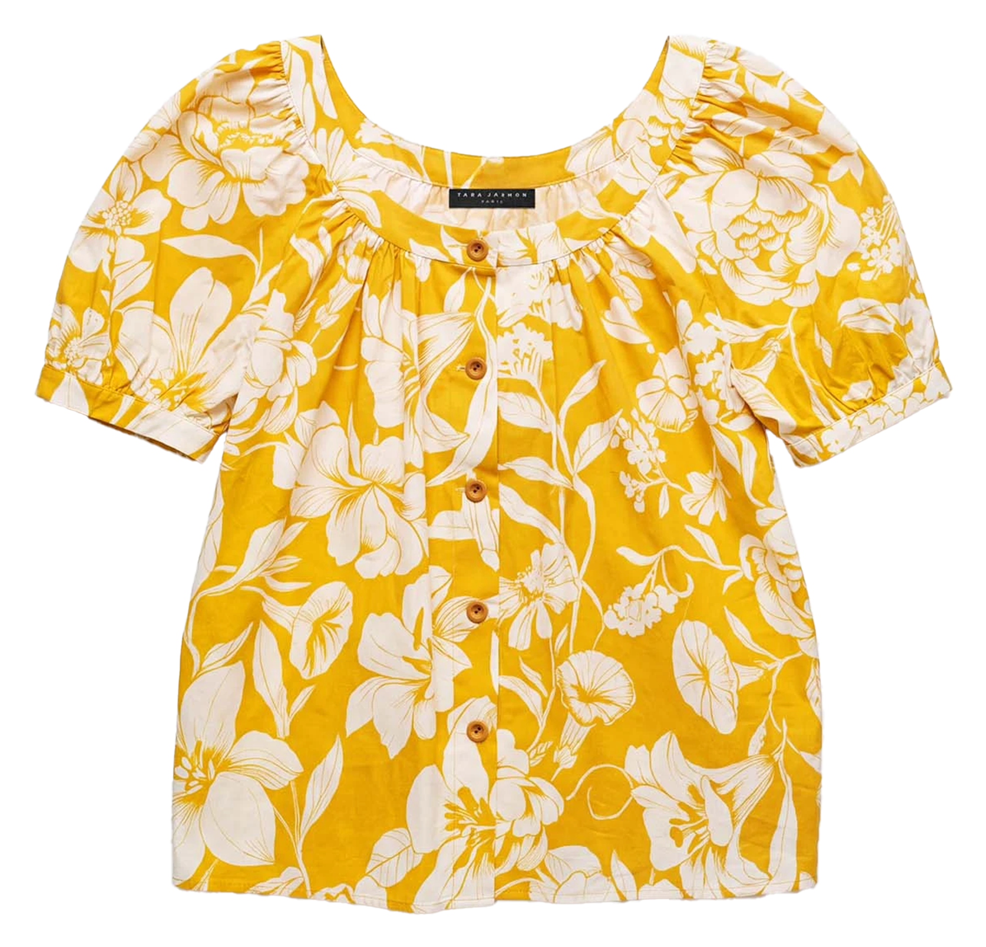 Short-sleeved cotton shirt TARA JARMON Yellow