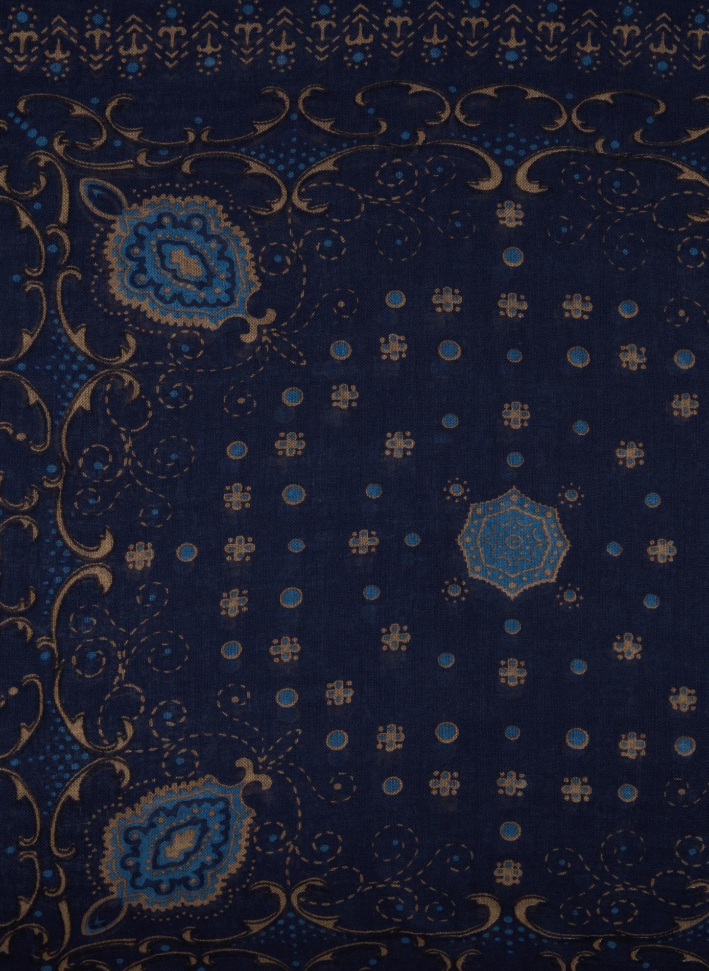 Virgin wool patterned scarf SAISON 1865 Blue