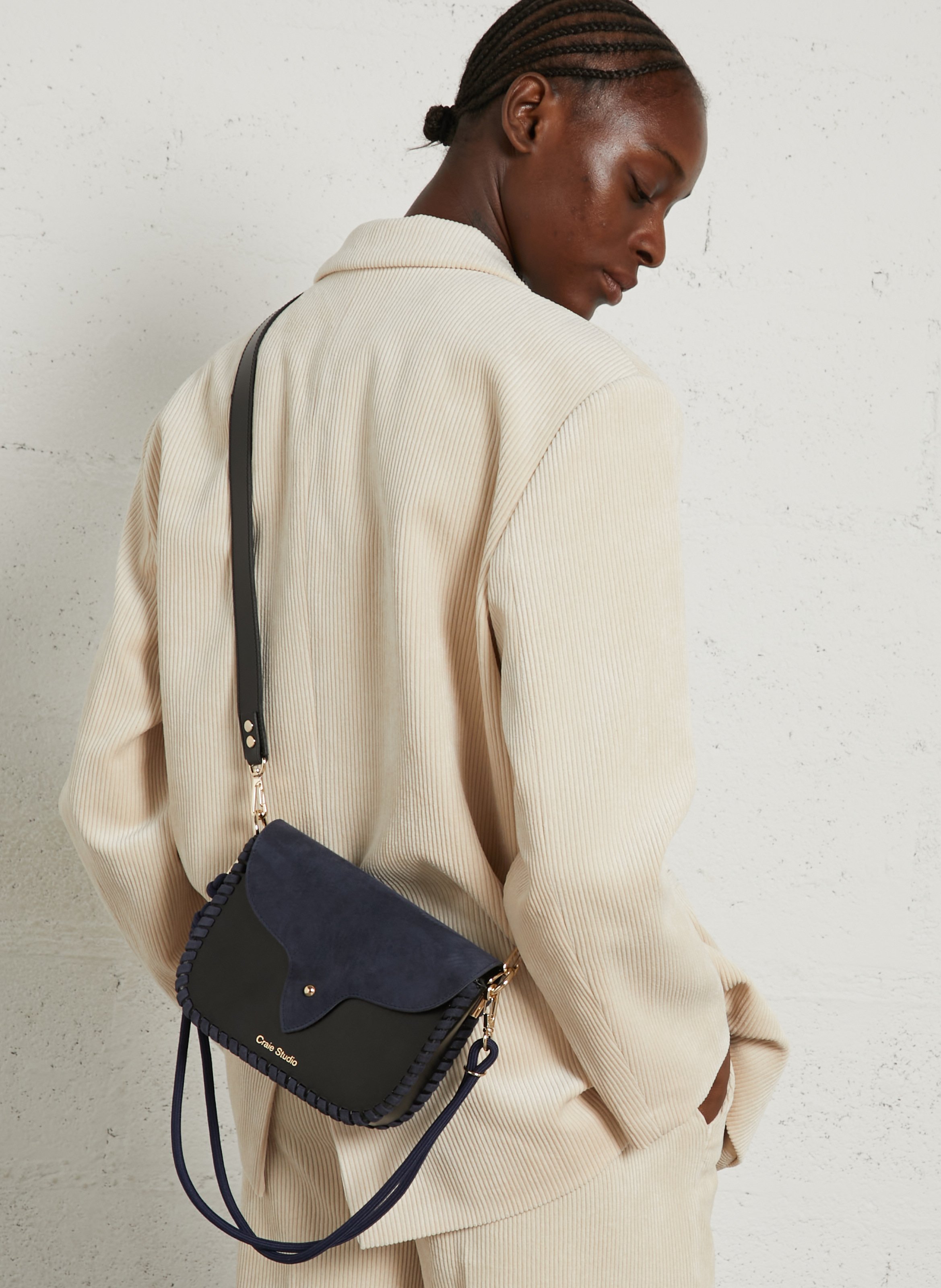 Sac bandoulière en cuir CRAIE STUDIO Noir