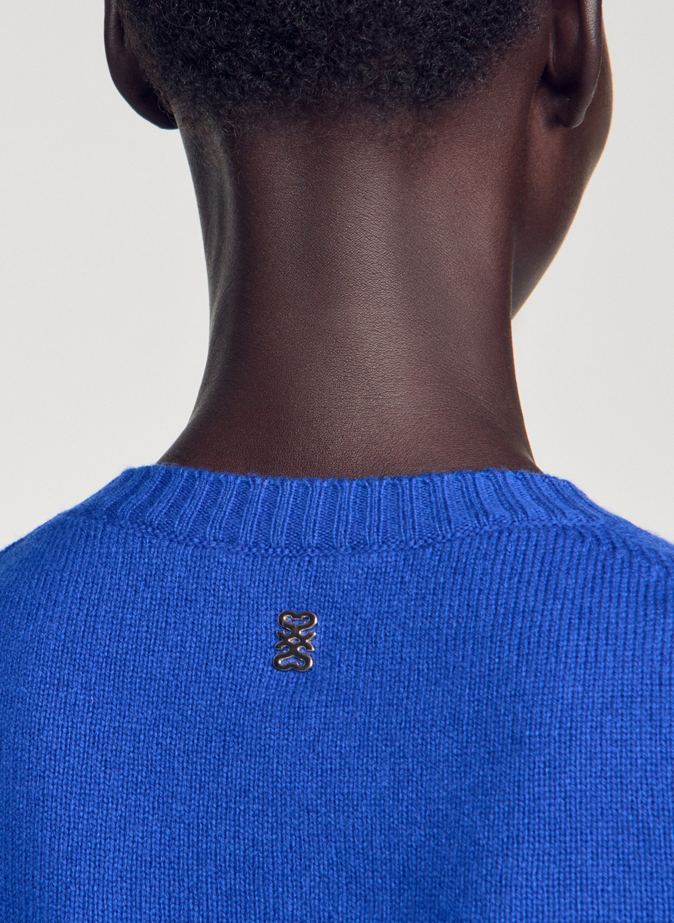 Pull droit en laine SANDRO Bleu