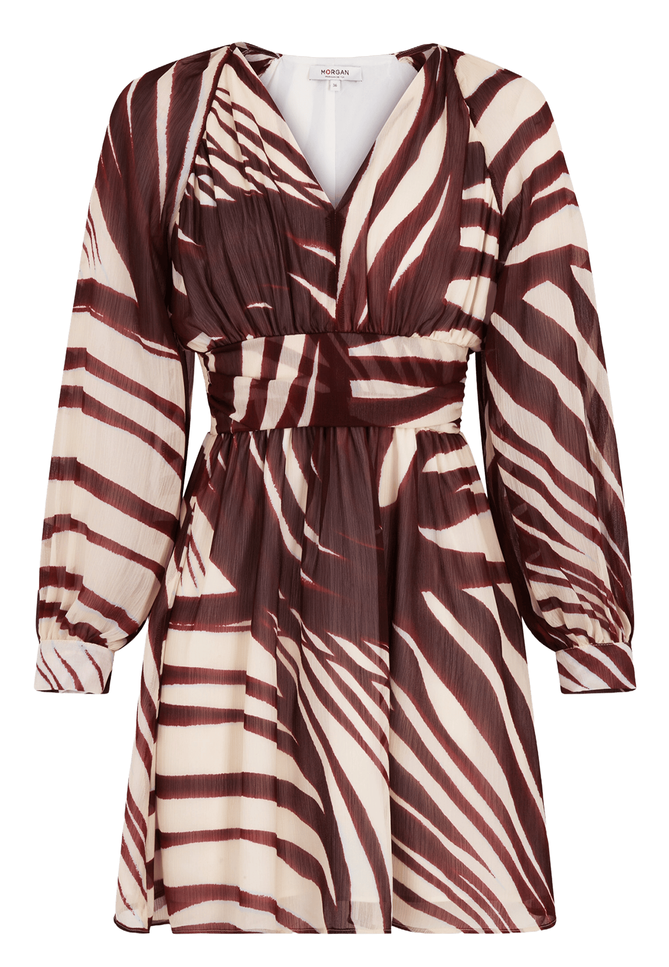 Robe courte cintrée col V MORGAN Multicolore