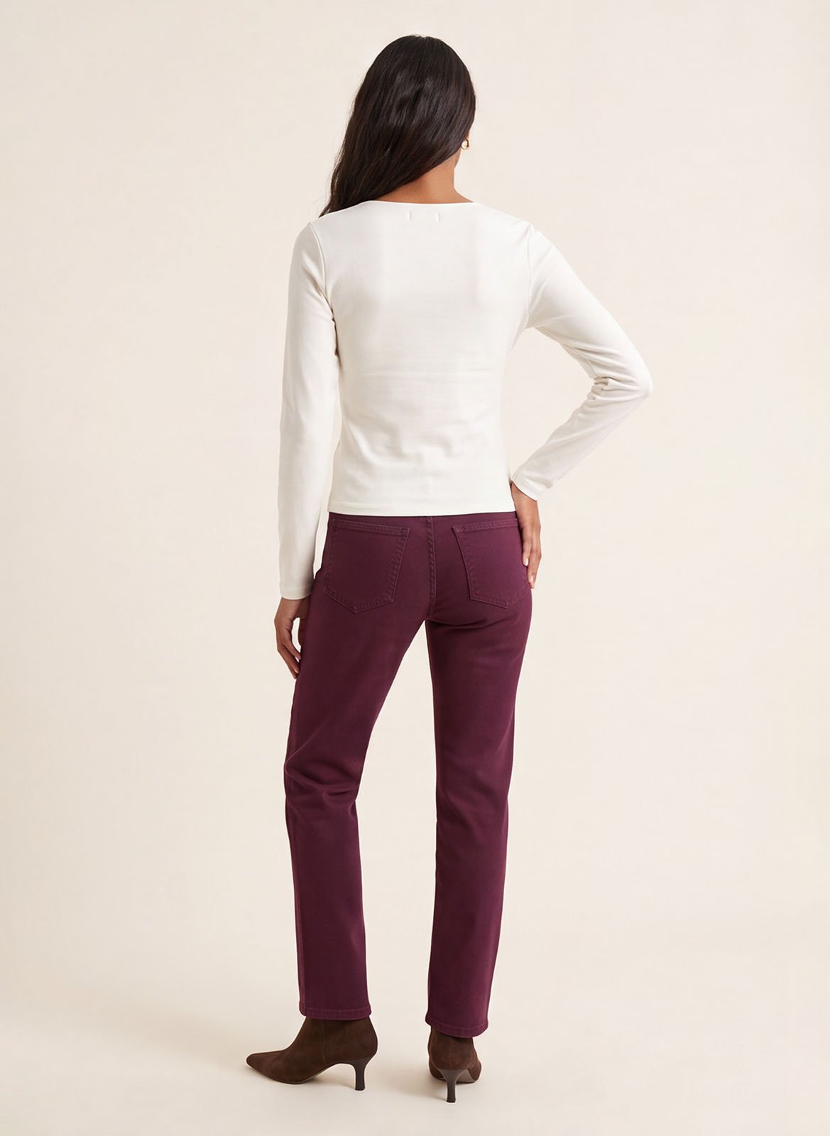 Top droit col carré en coton mélangé | Blanc KOOKAI Femme