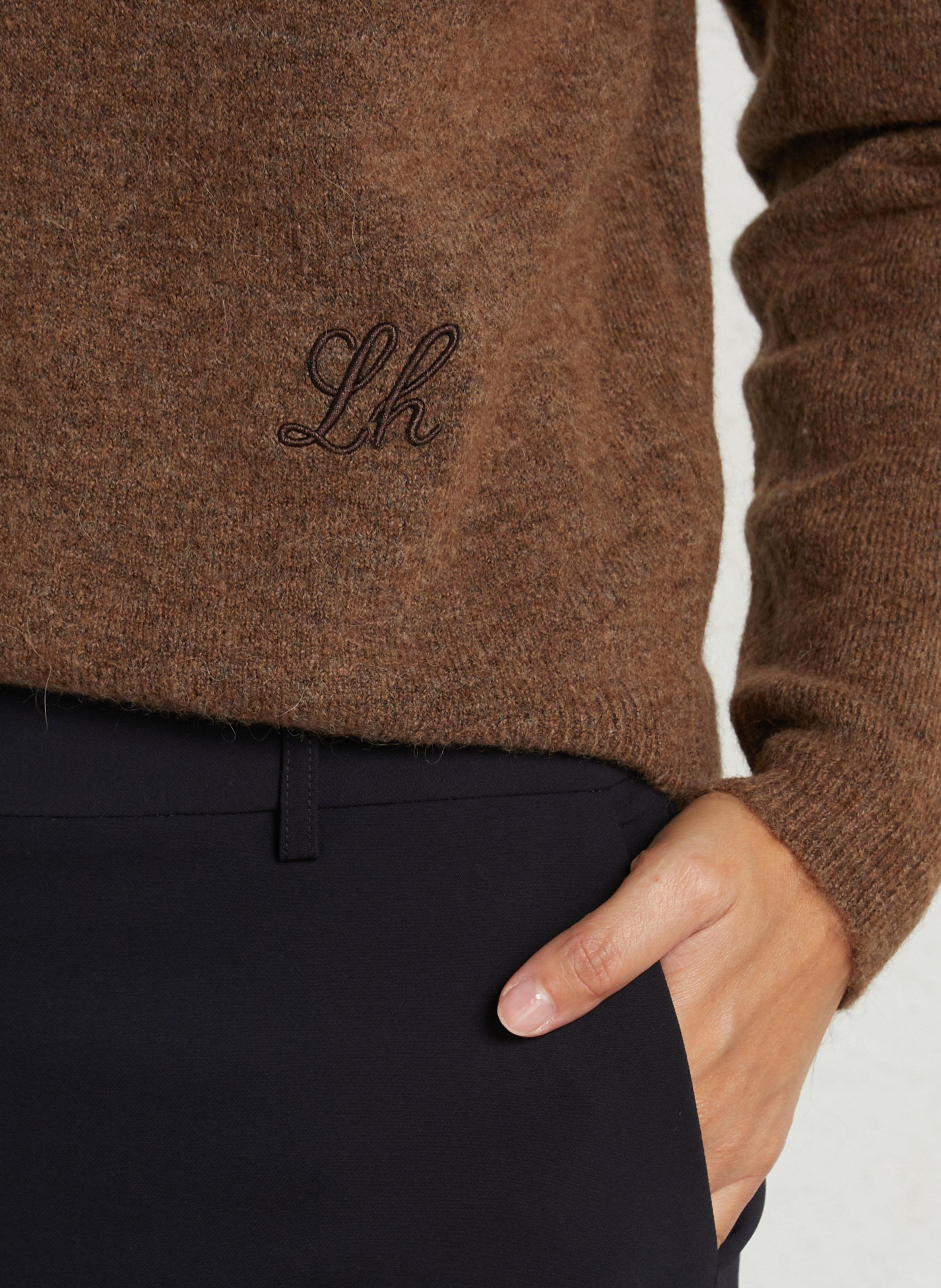 Weiter Pullover mit Rundhalsausschnitt LEON & HARPER Braun