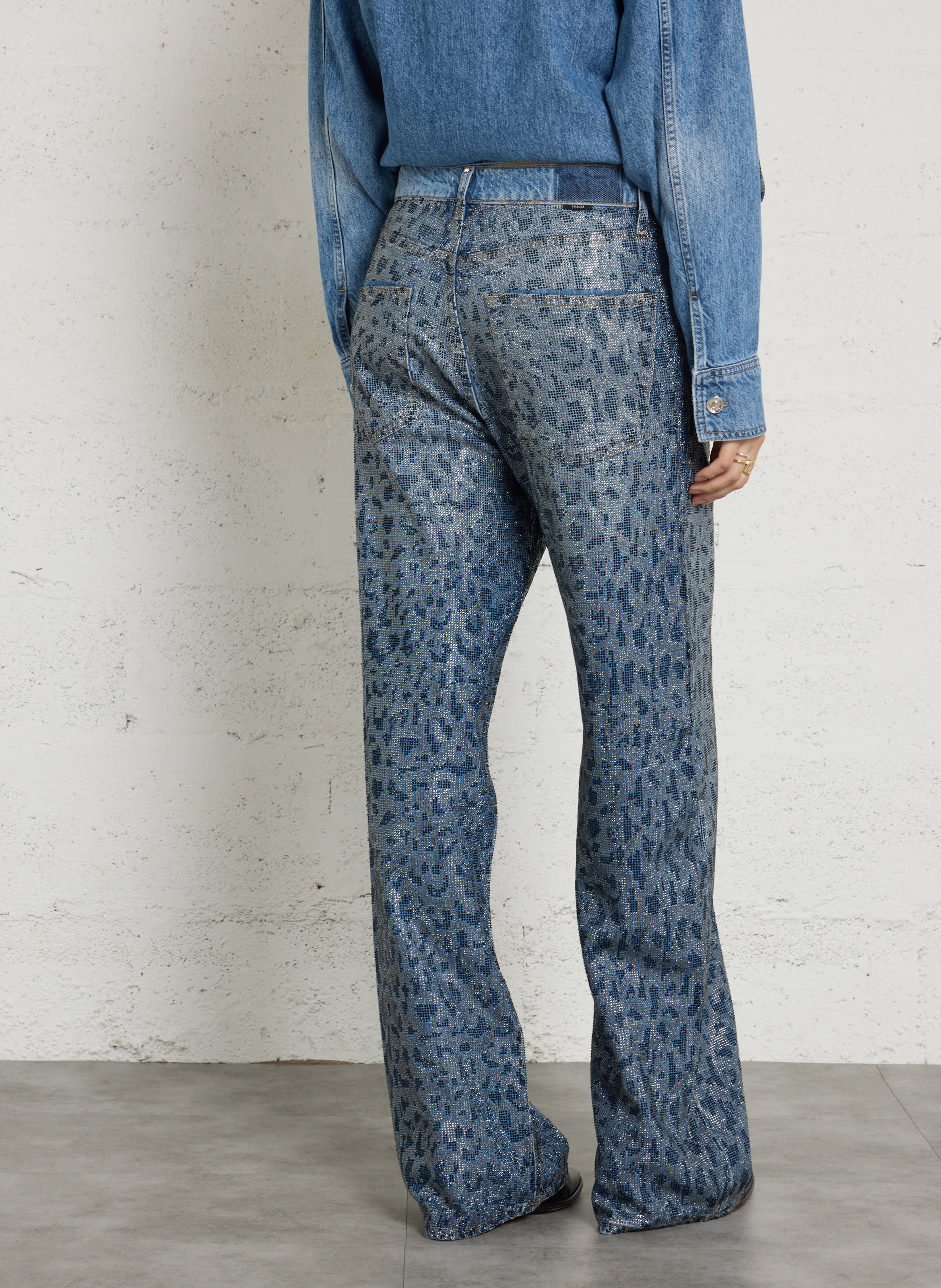 Weite Jeans mit Strassverzierung LIU JO Blau