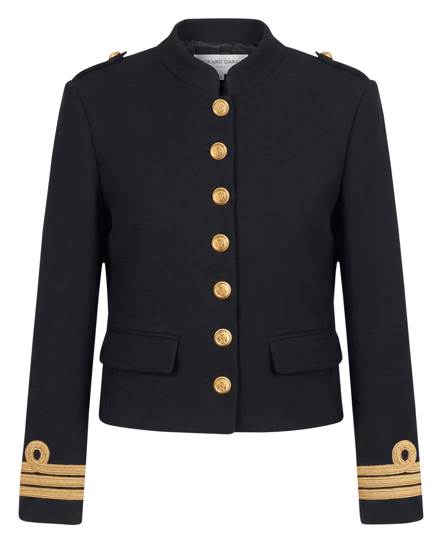 Straight stand-collar jacket in a wool blend GERARD DAREL Black