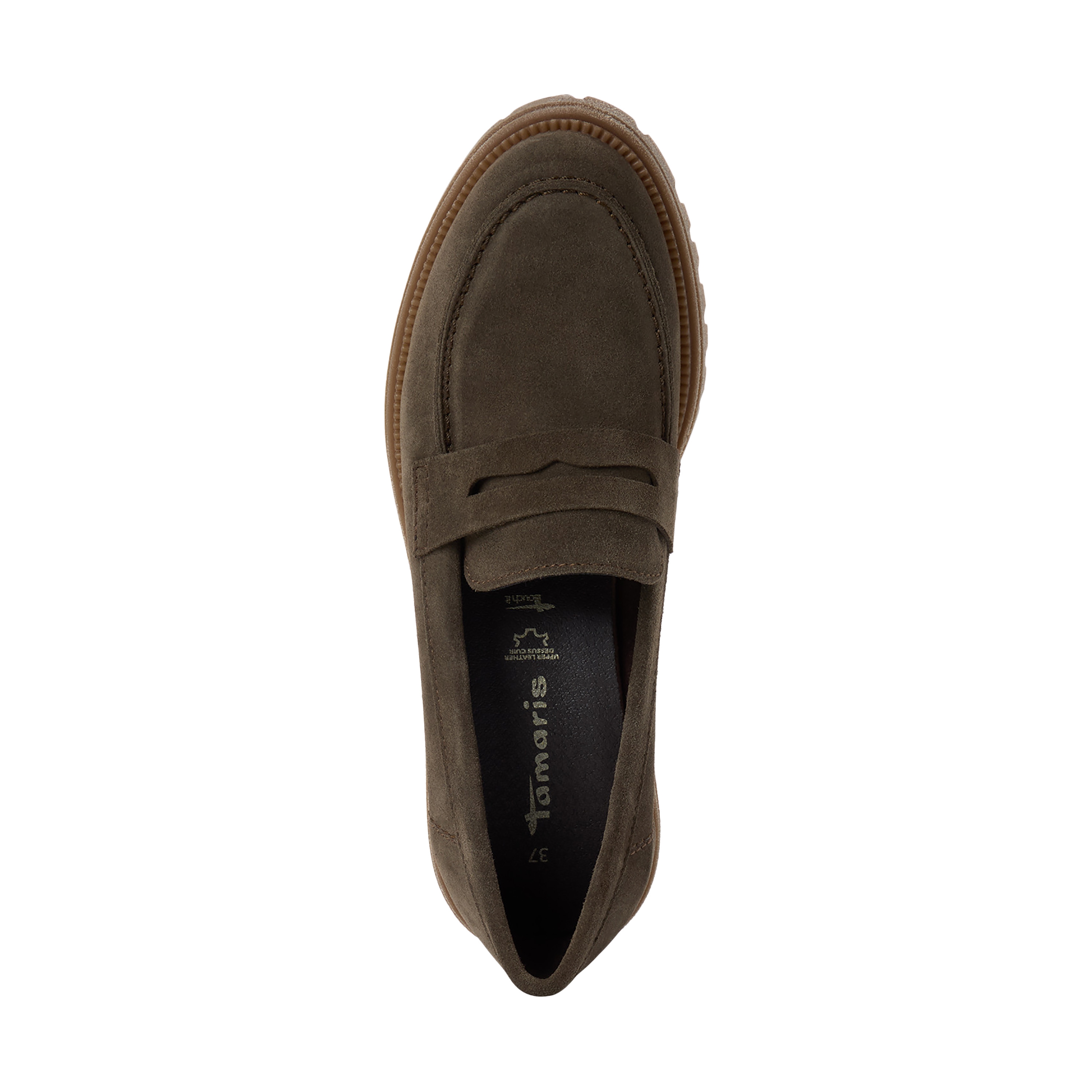 Leather heeled loafers TAMARIS Green