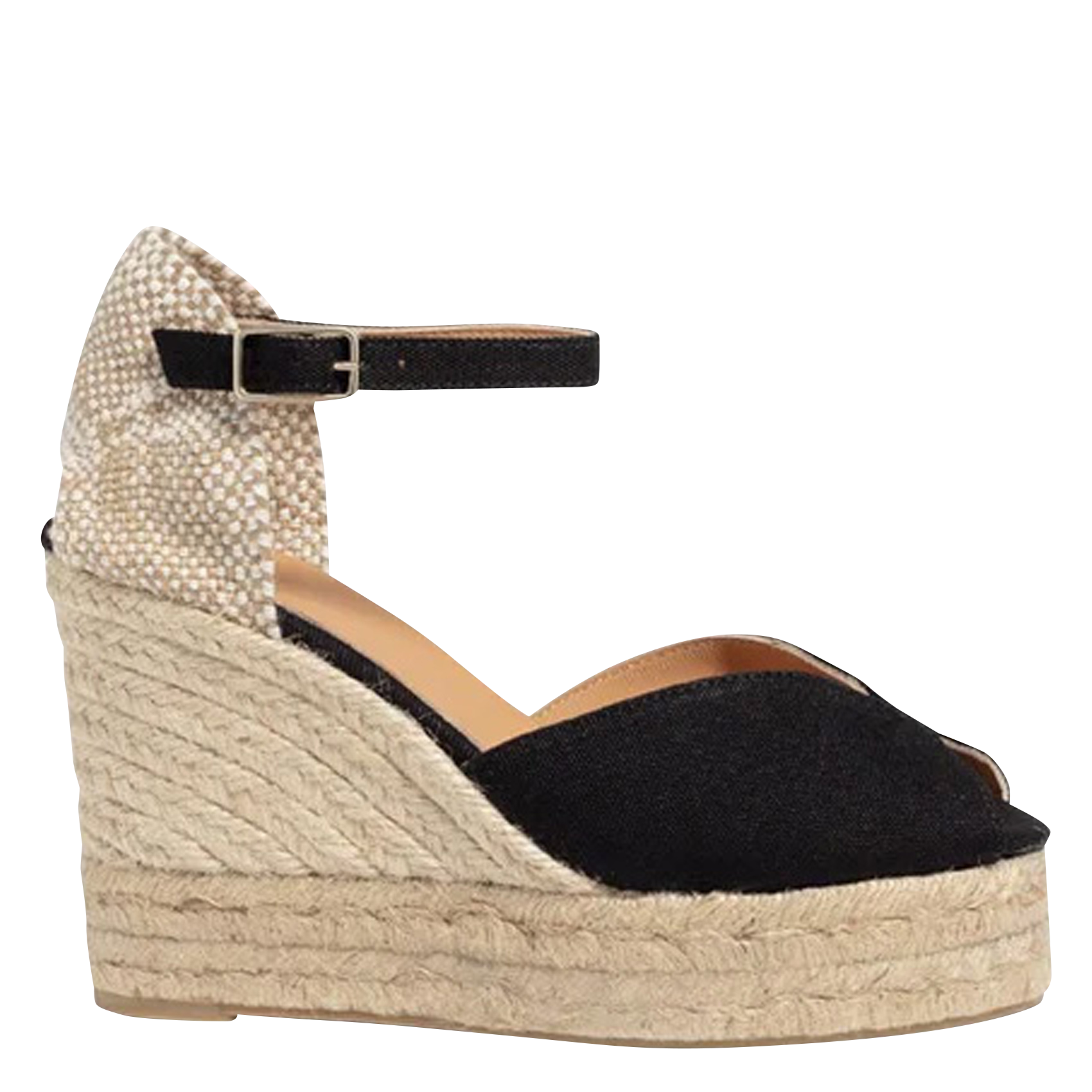 Espadrilles compensées en coton CASTANER Noir