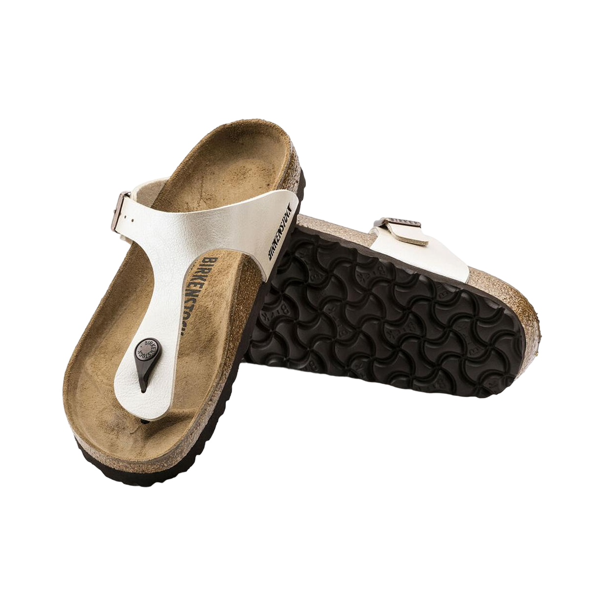 Faux leather sandals BIRKENSTOCK White