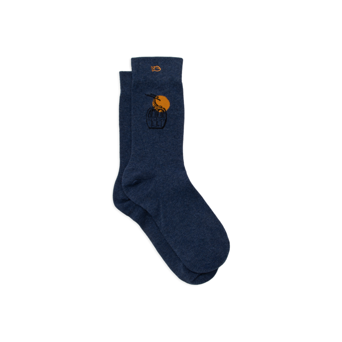 Combed cotton socks with patterns BILLYBELT Blue
