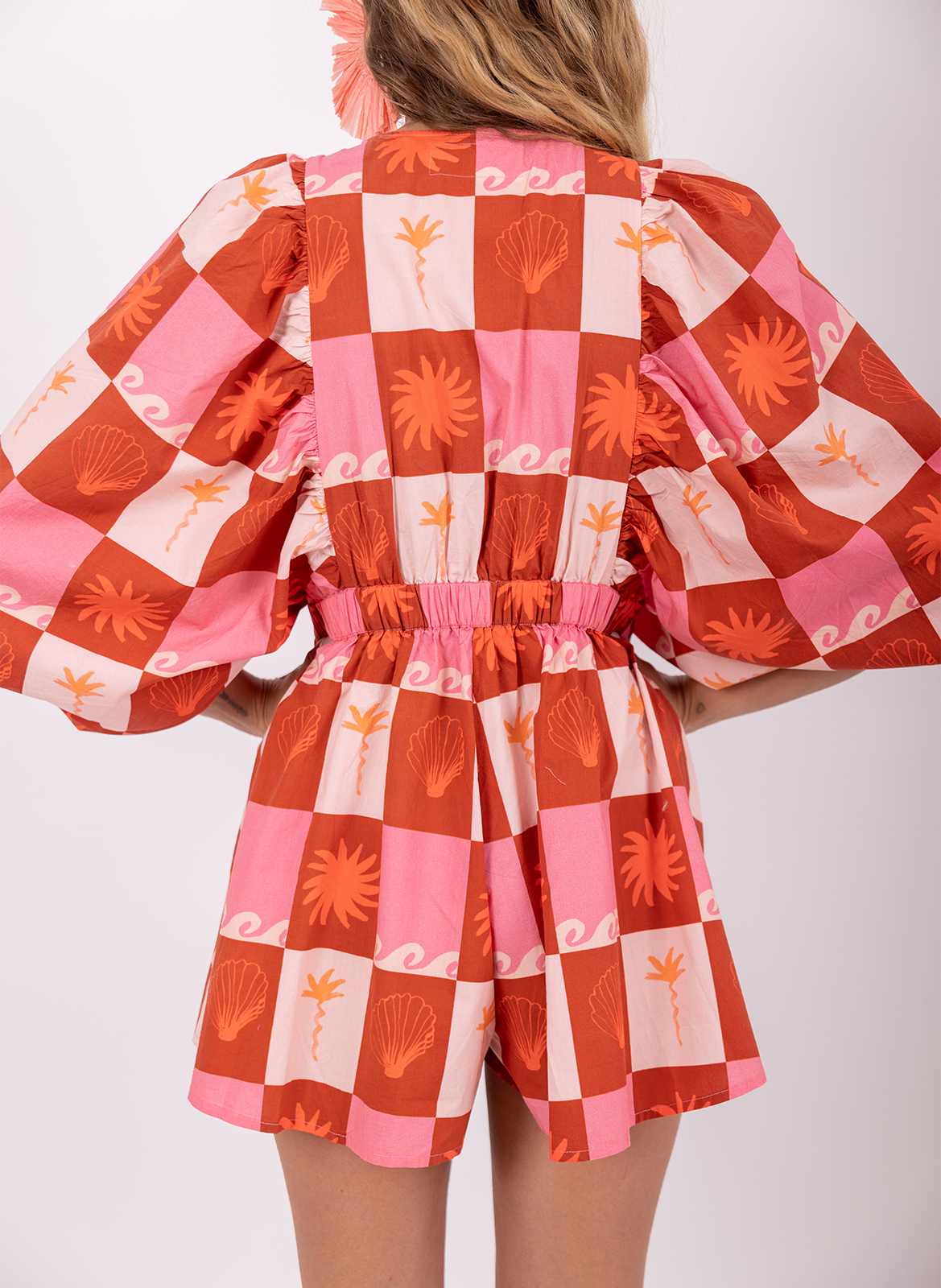 Combishort large en coton SUNDRESS Marron