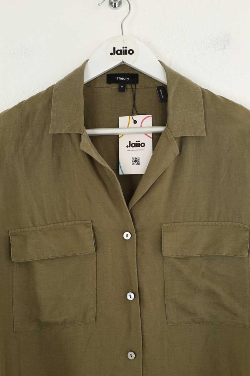 Linen blouse THEORY - Seconde Main Khaki