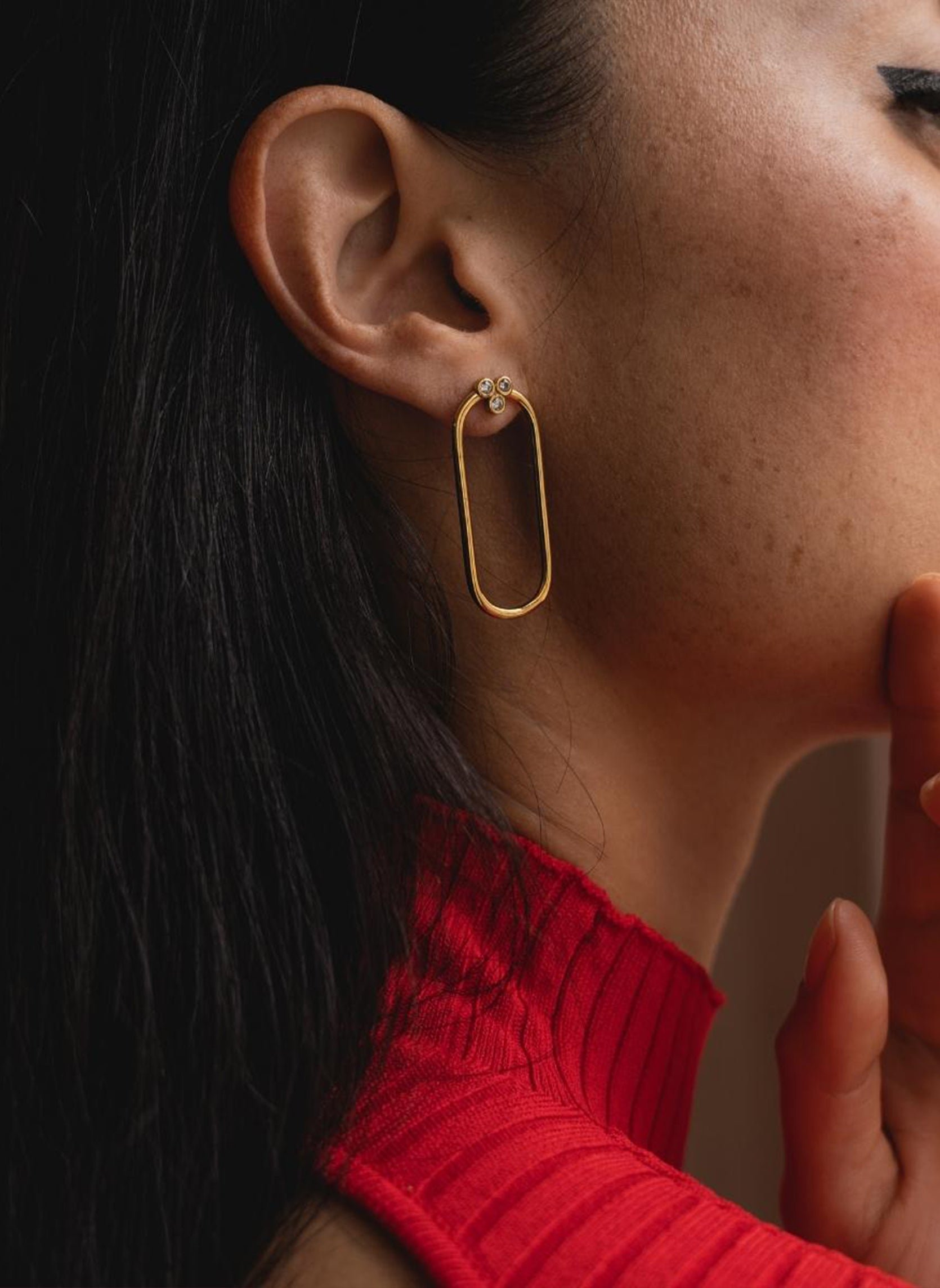 APOLLON - Stainless steel earrings for pierced ears AEC Paris White