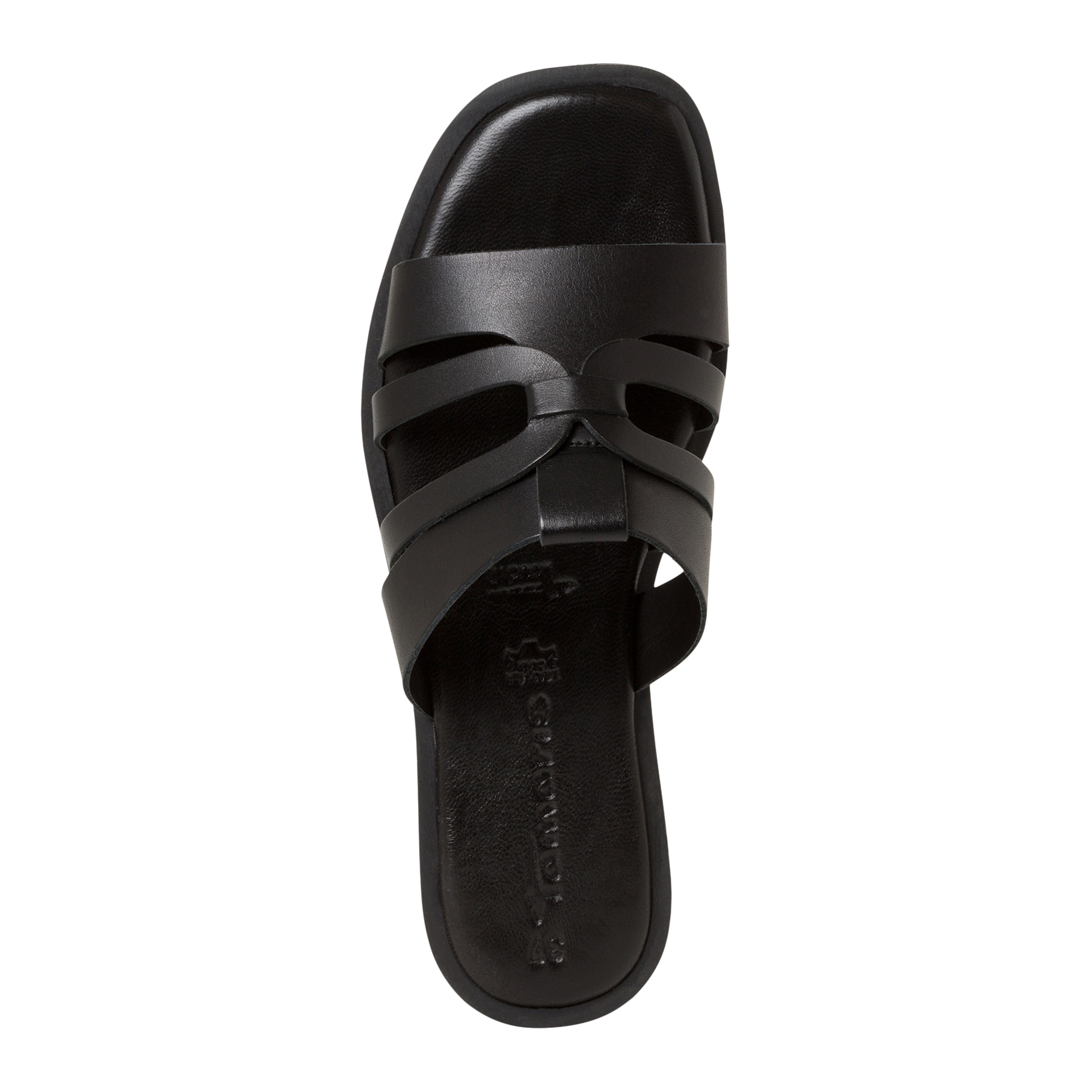 Aouda flat leather sandals TAMARIS Black