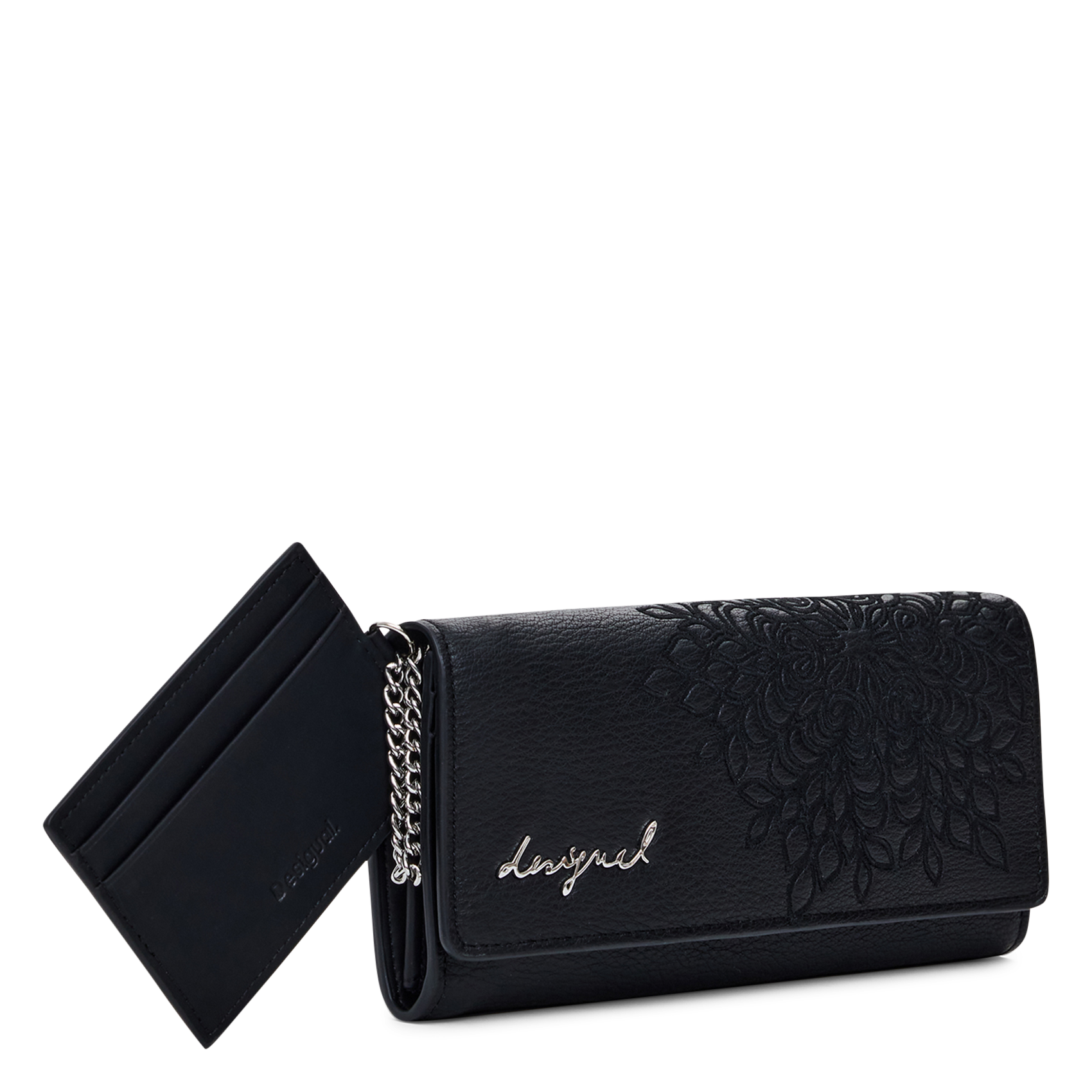 Porte-feuille brodé DESIGUAL Noir