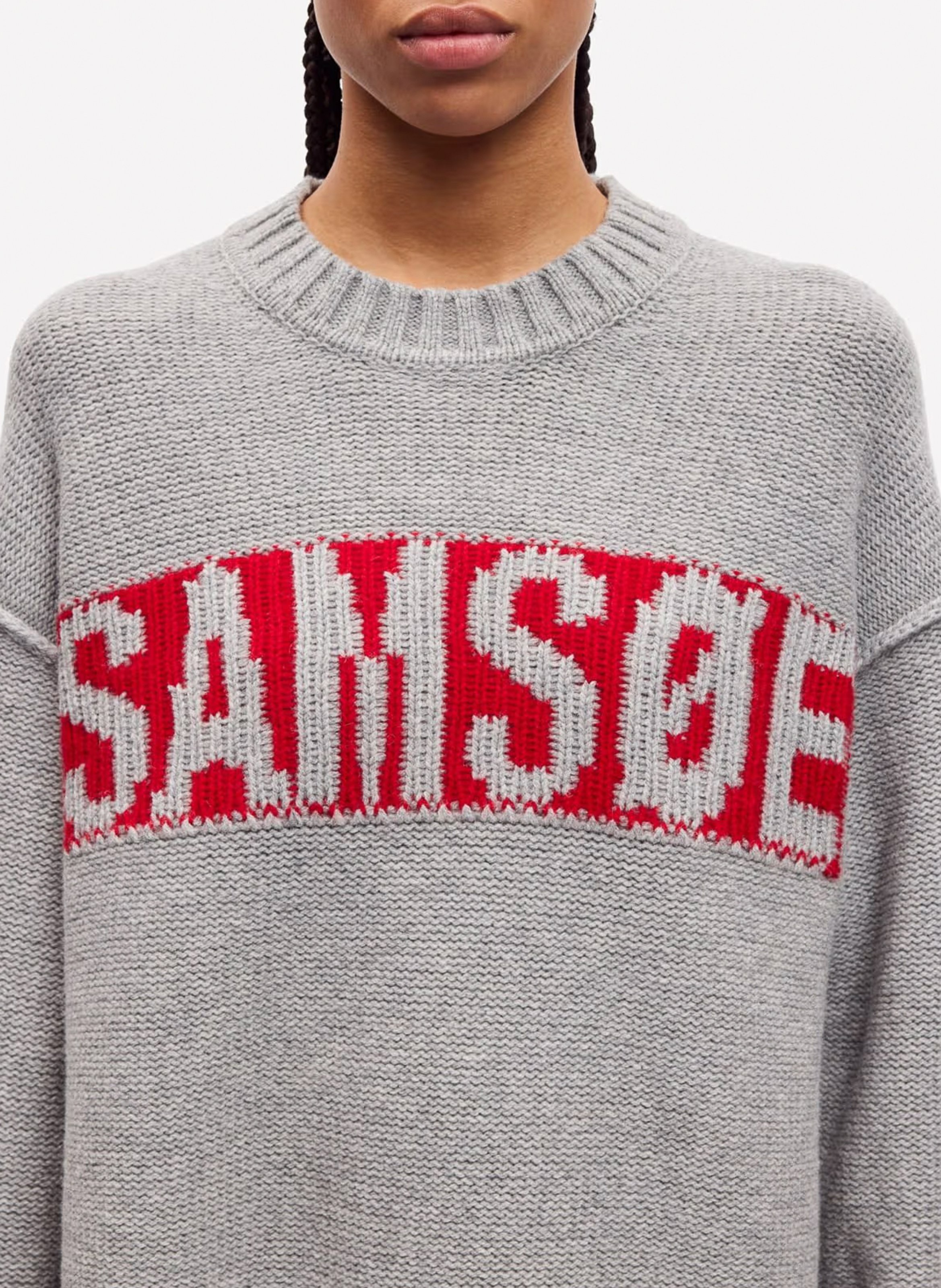 Gerade geschnittener Pullover aus Wollmix SAMSOE SAMSOE Silber