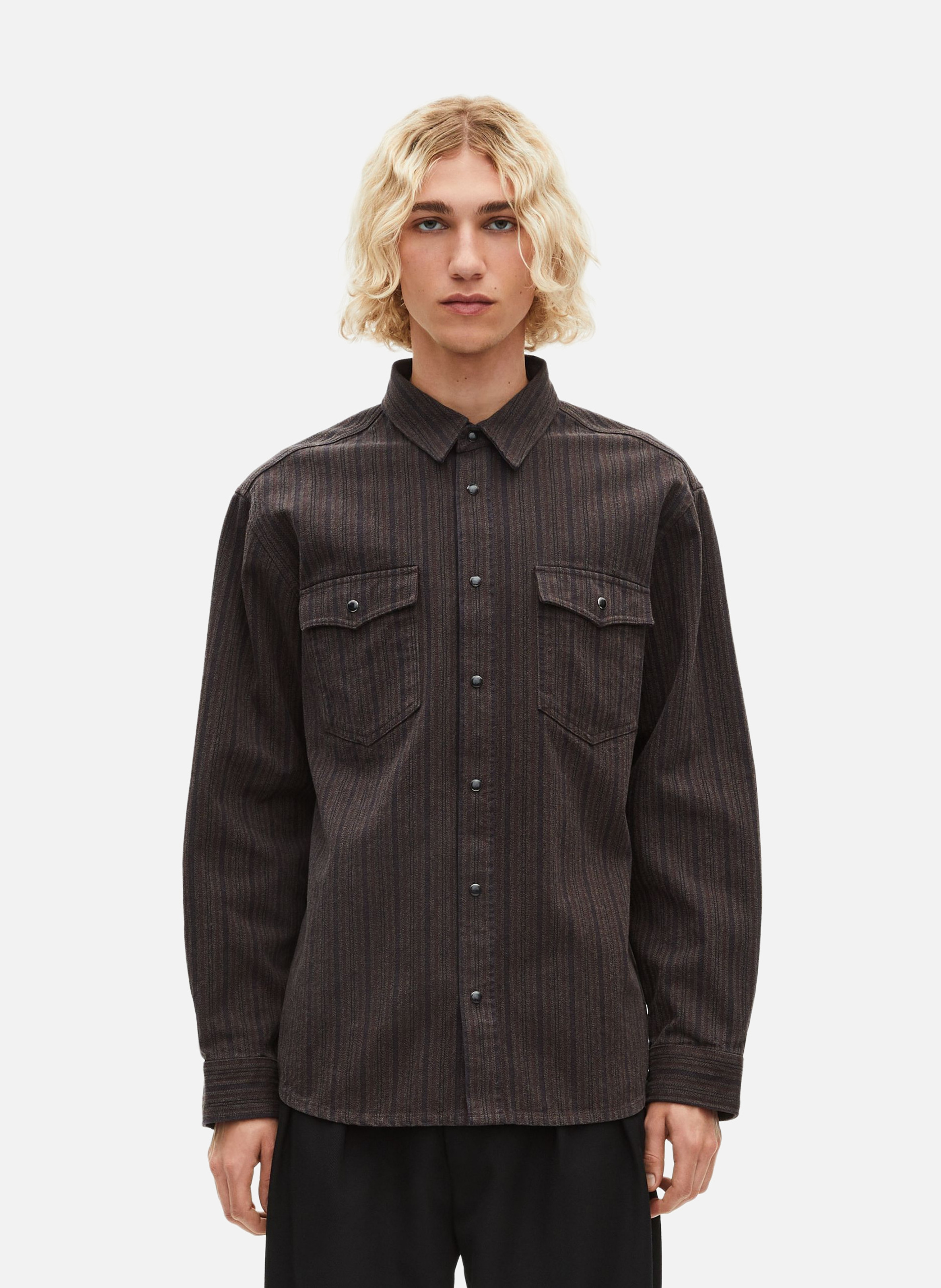 Striped Overshirt THE KOOPLES Grey