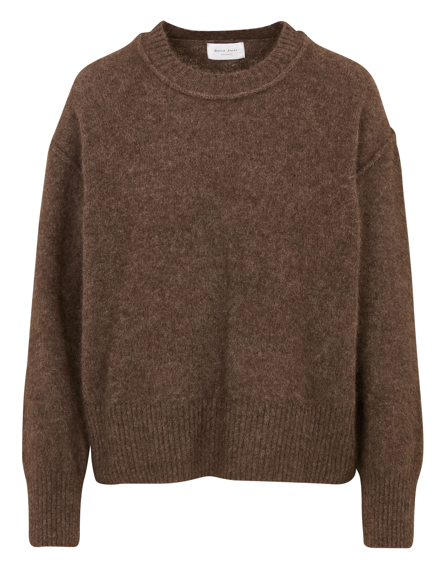 Abidjan wool round-neck sweater BELLA JONES Brown