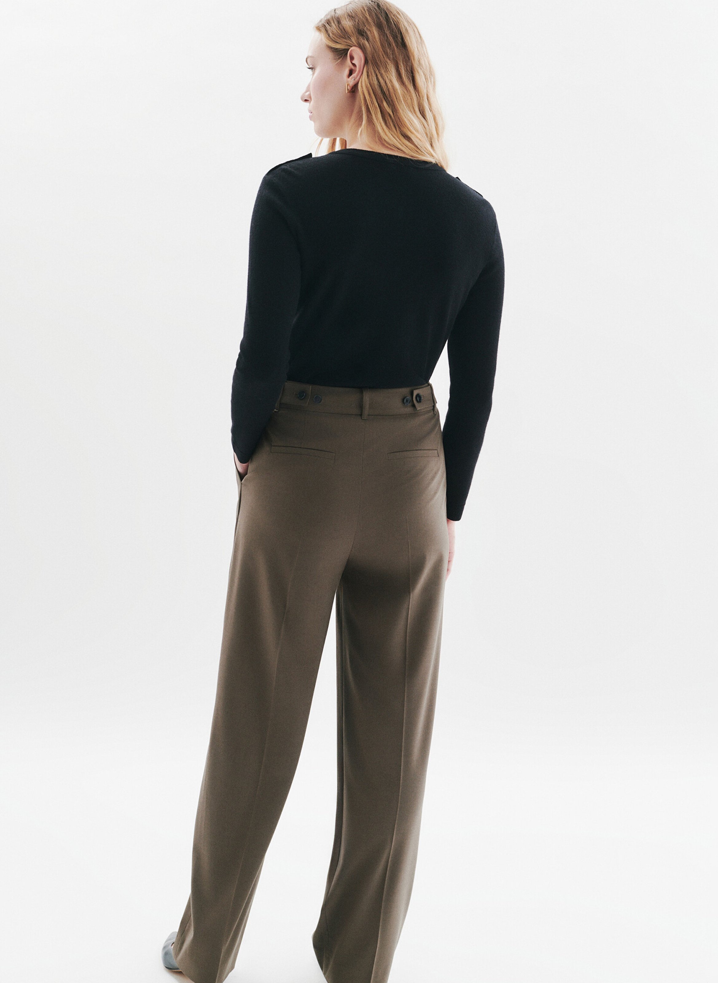 Pantalon à pinces droit CAROLL Marron