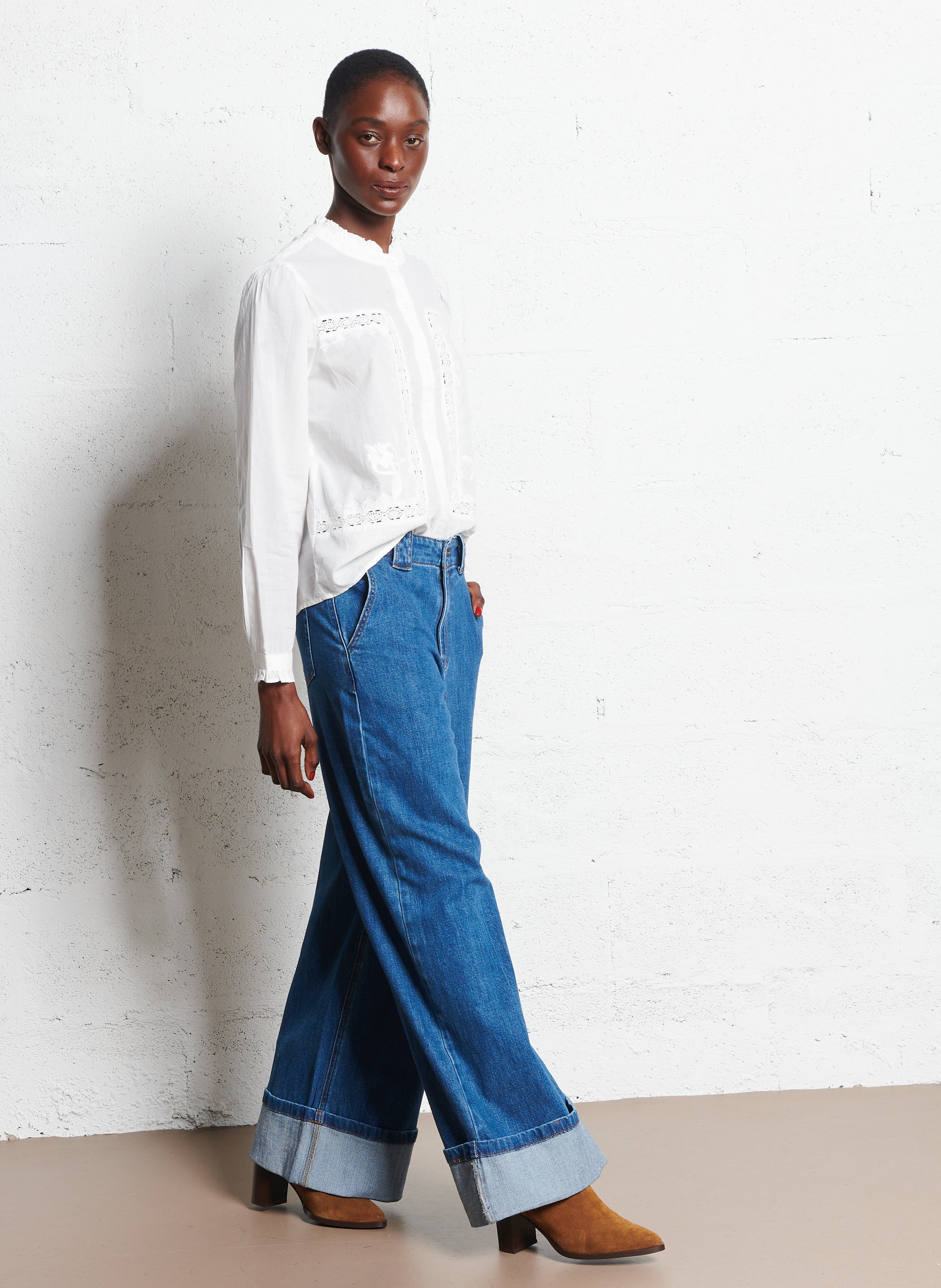 Jean large en coton mélangé LA PETITE ETOILE Bleu