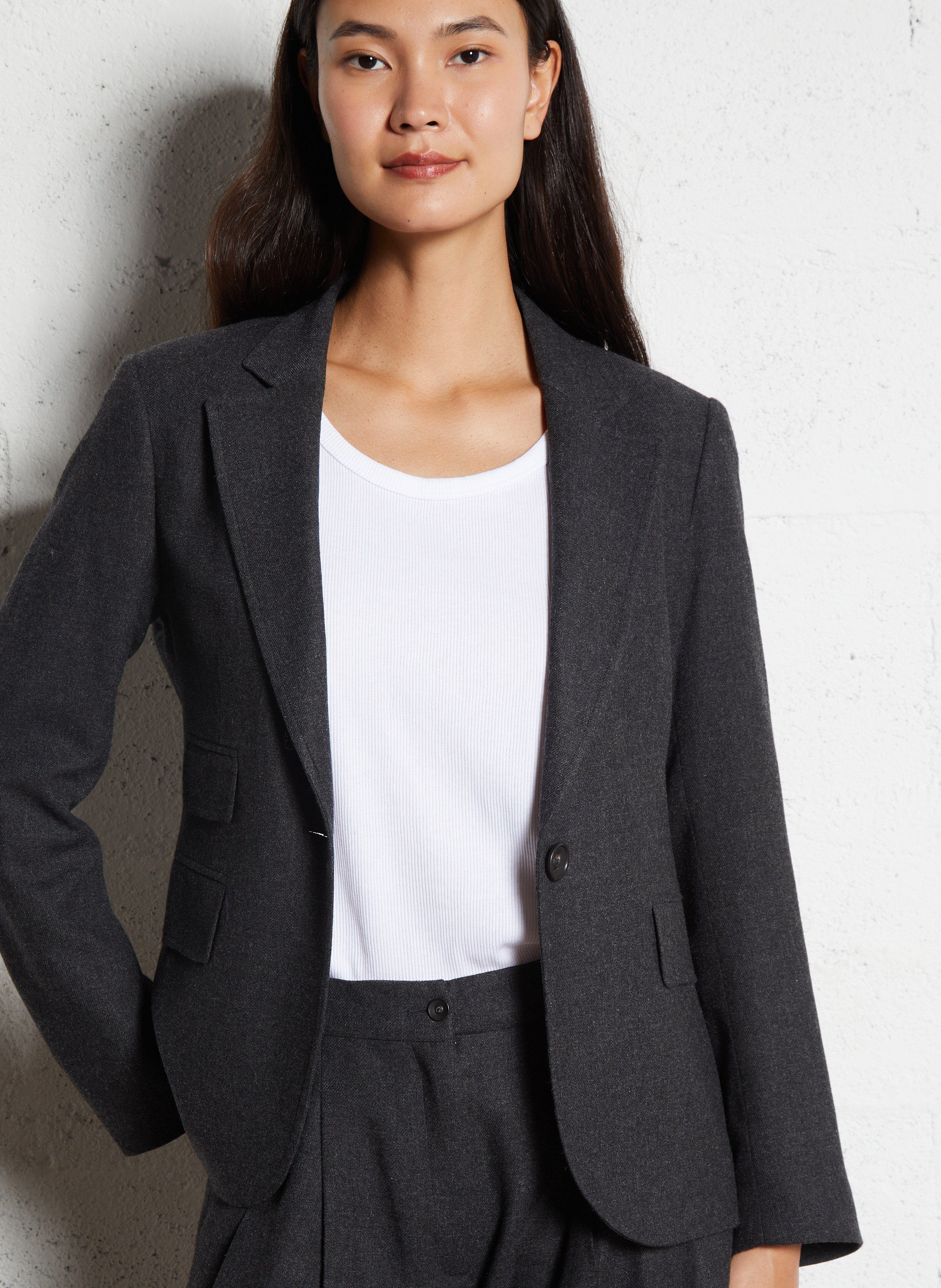 Veste ajustée col tailleur  DIEGA Gris